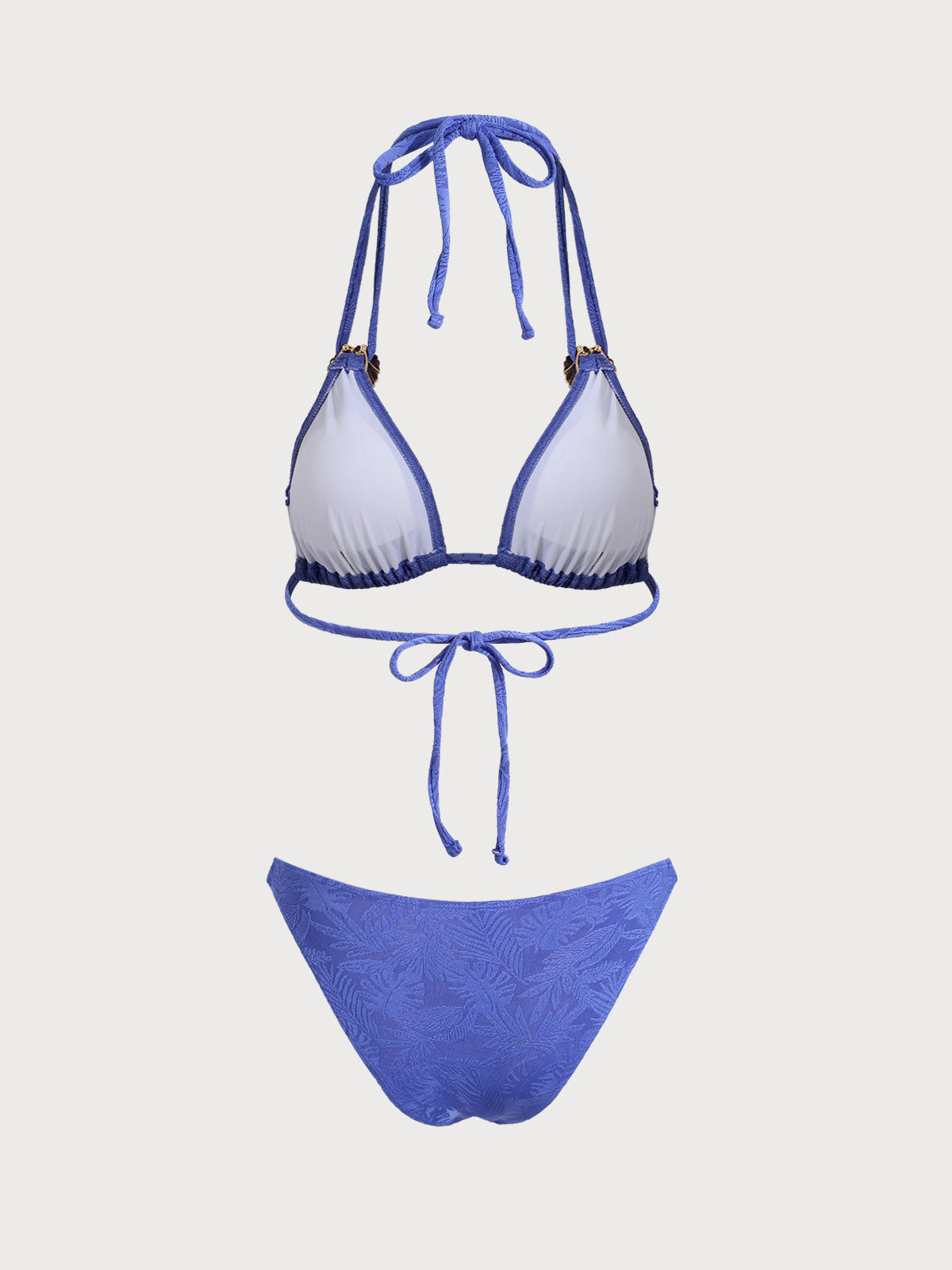 Women'S Polyester Knitted Metal Shell Decorated Bikini Set Bikinis - SAMIOLSWIM