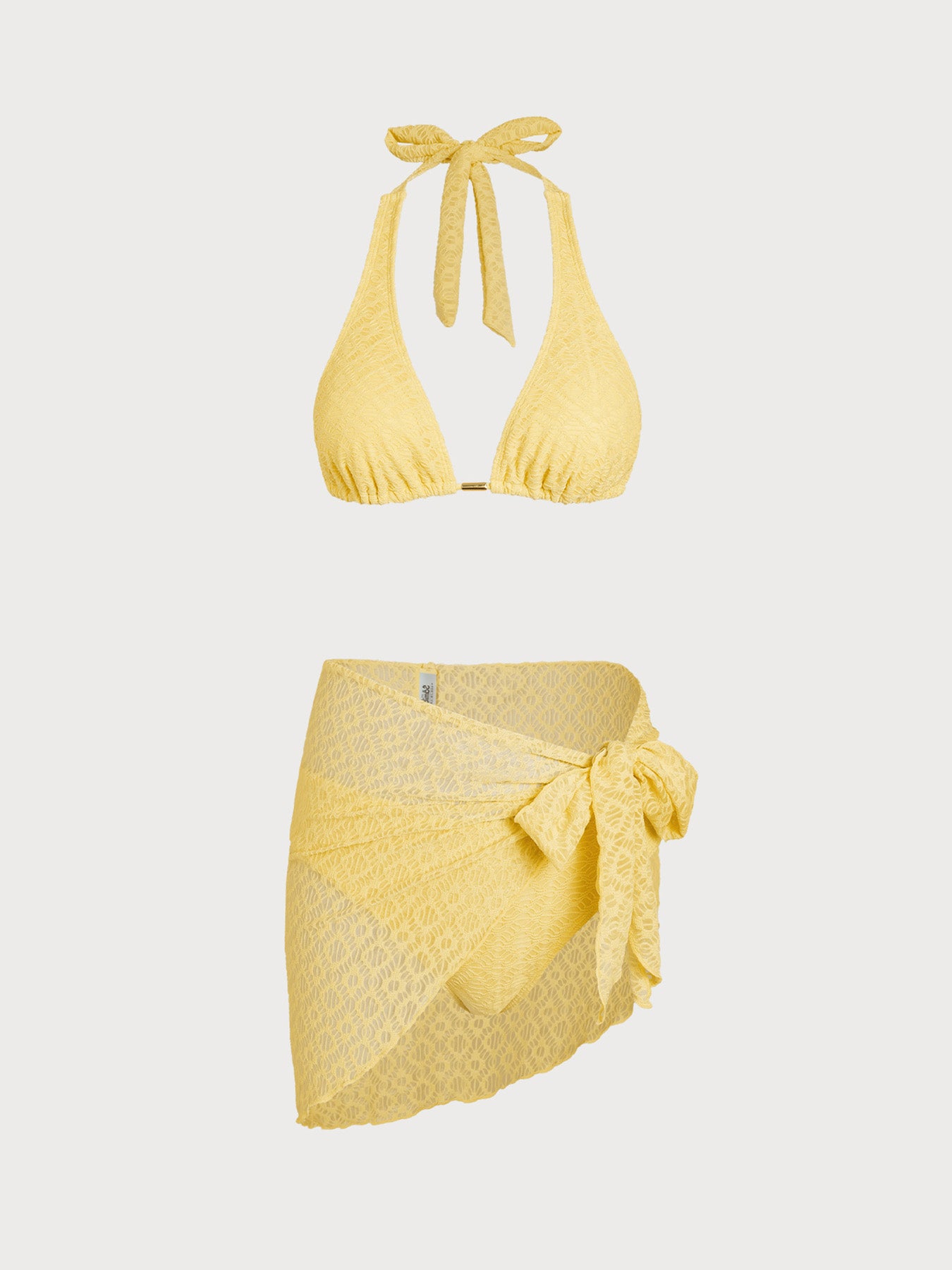 Women'S Polyester Knitted Metallic Bikini Three-Piece Set Bikinis - SAMIOLSWIM