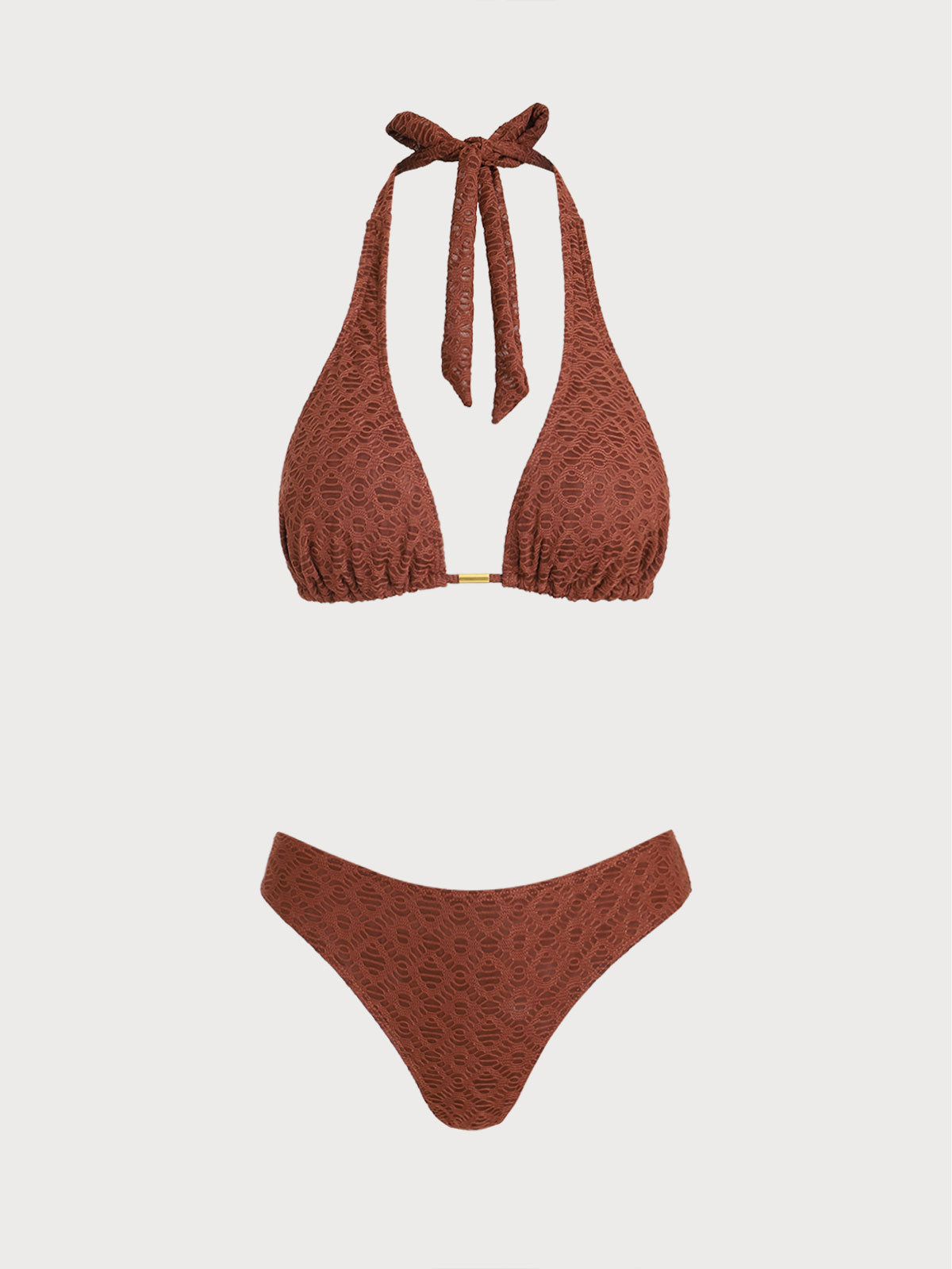 Women'S Polyester Knitted Metallic Bikini Three-Piece Set Bikinis - SAMIOLSWIM