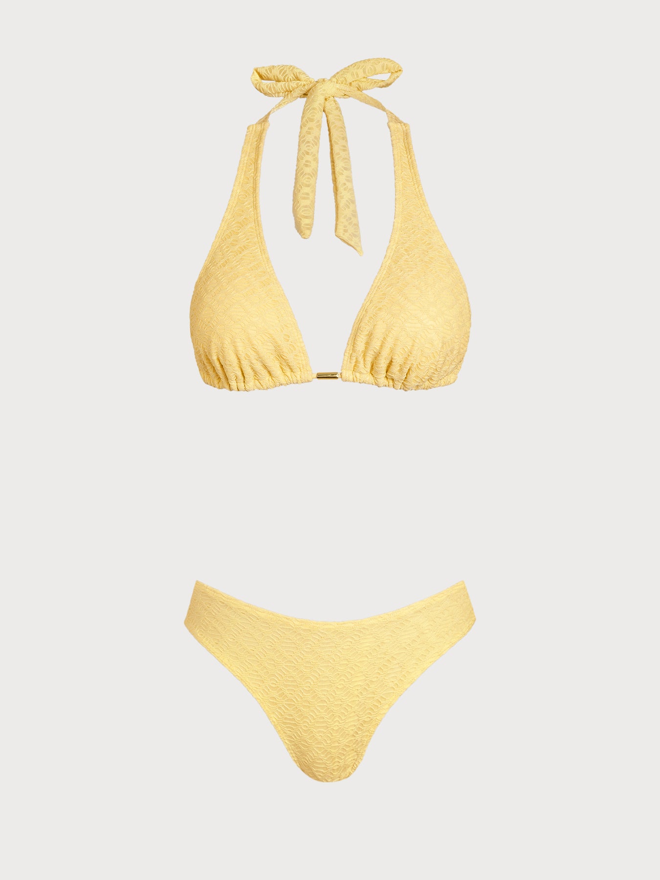 Women'S Polyester Knitted Metallic Bikini Three-Piece Set Bikinis - SAMIOLSWIM