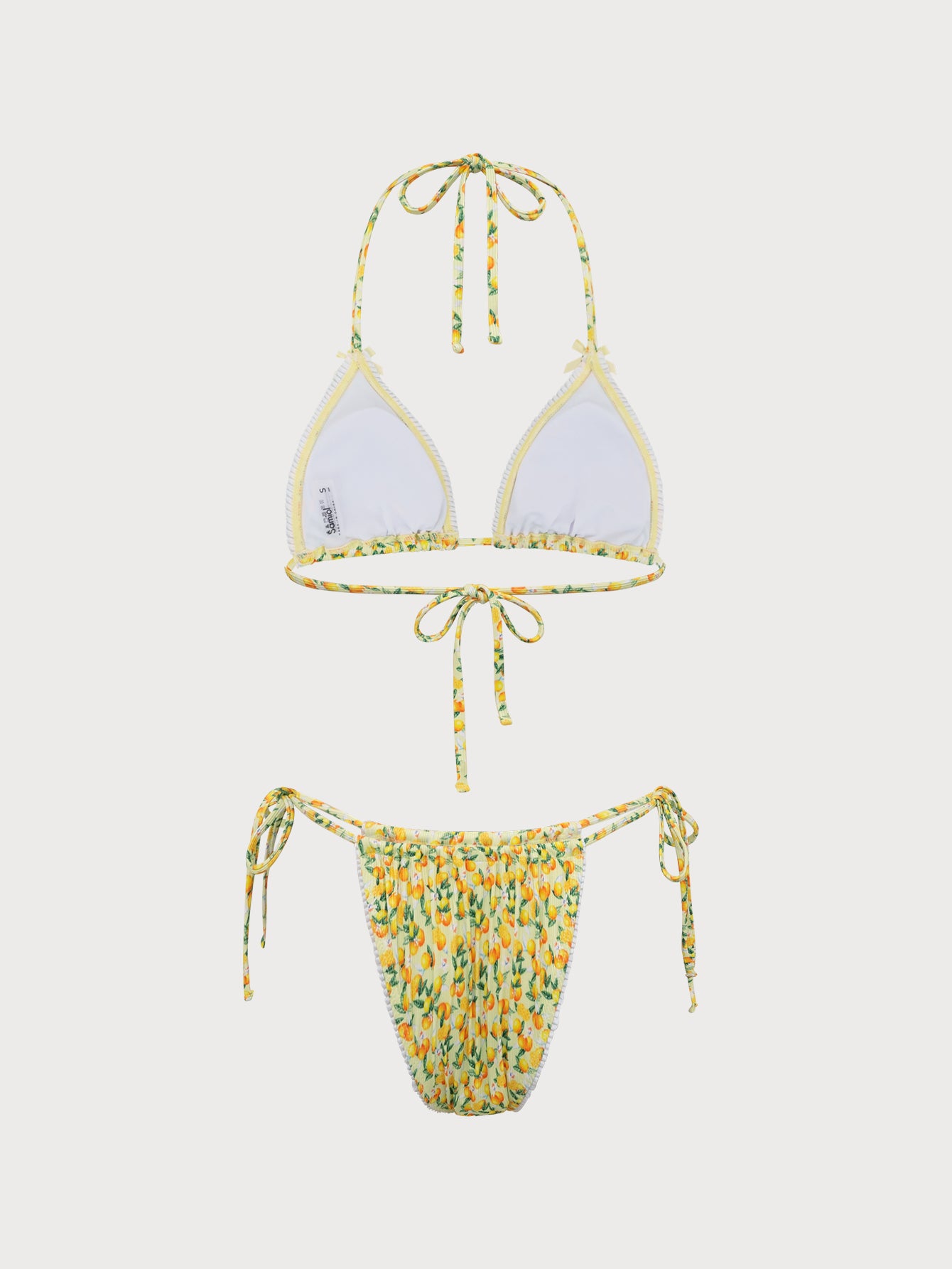 Women'S Polyester Knitted Pit Print Bikini Set Bikinis - SAMIOLSWIM