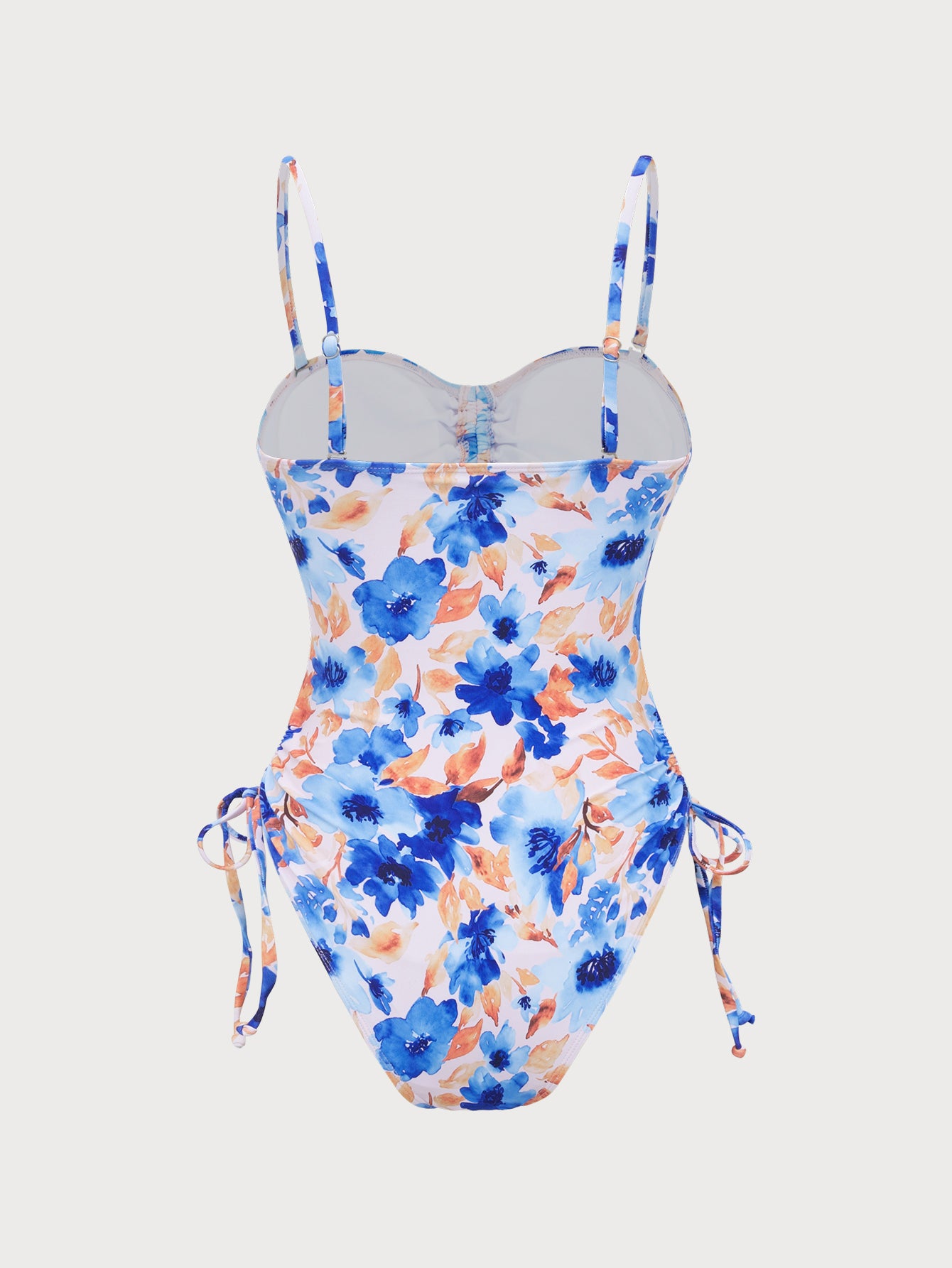 Women'S Polyester Knitted Printed Cutout Wrinkled One-Piece Swimsuit One-Pieces - SAMIOLSWIM