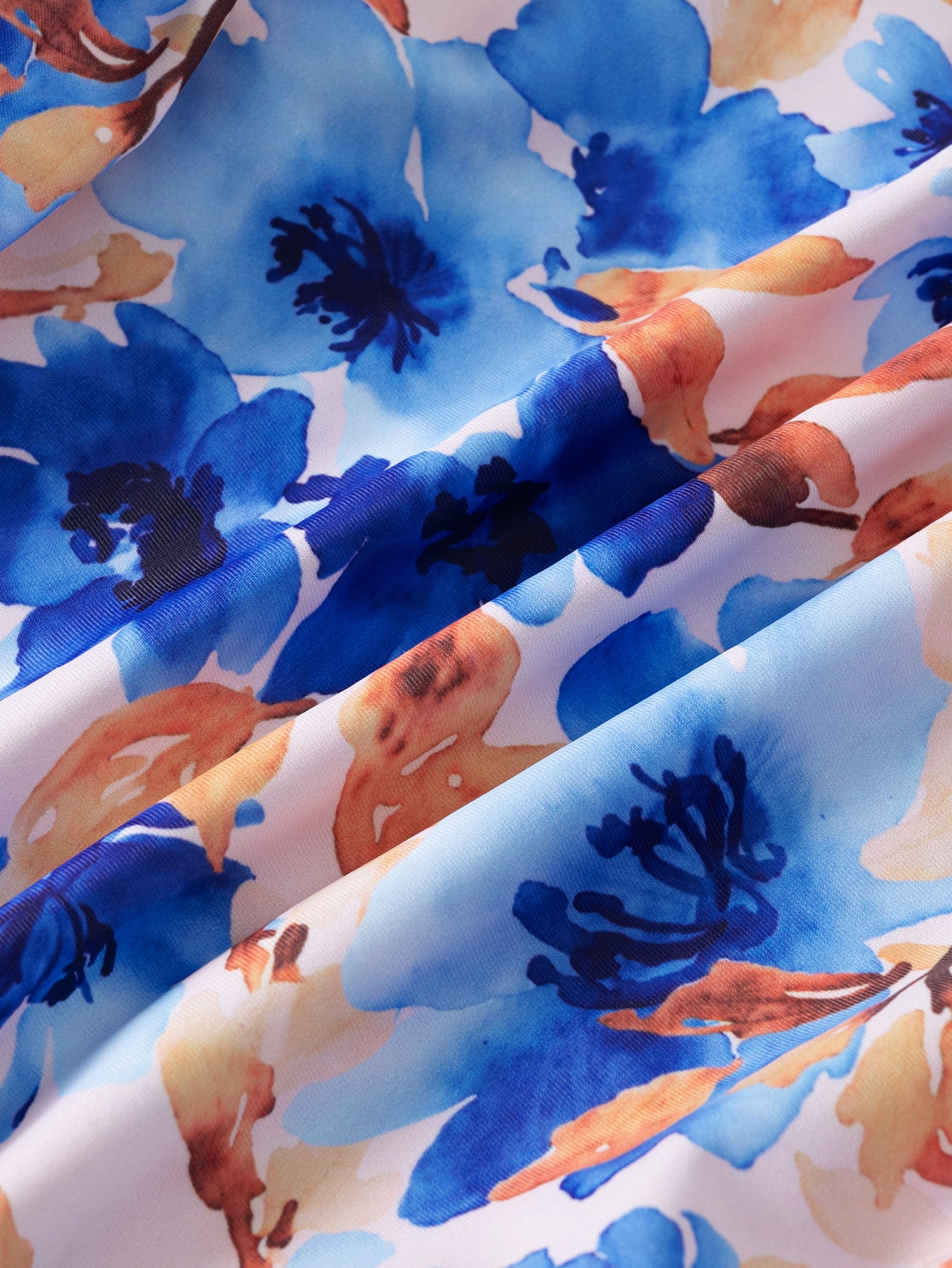 Women'S Polyester Knitted Printed Cutout Wrinkled One-Piece Swimsuit One-Pieces - SAMIOLSWIM