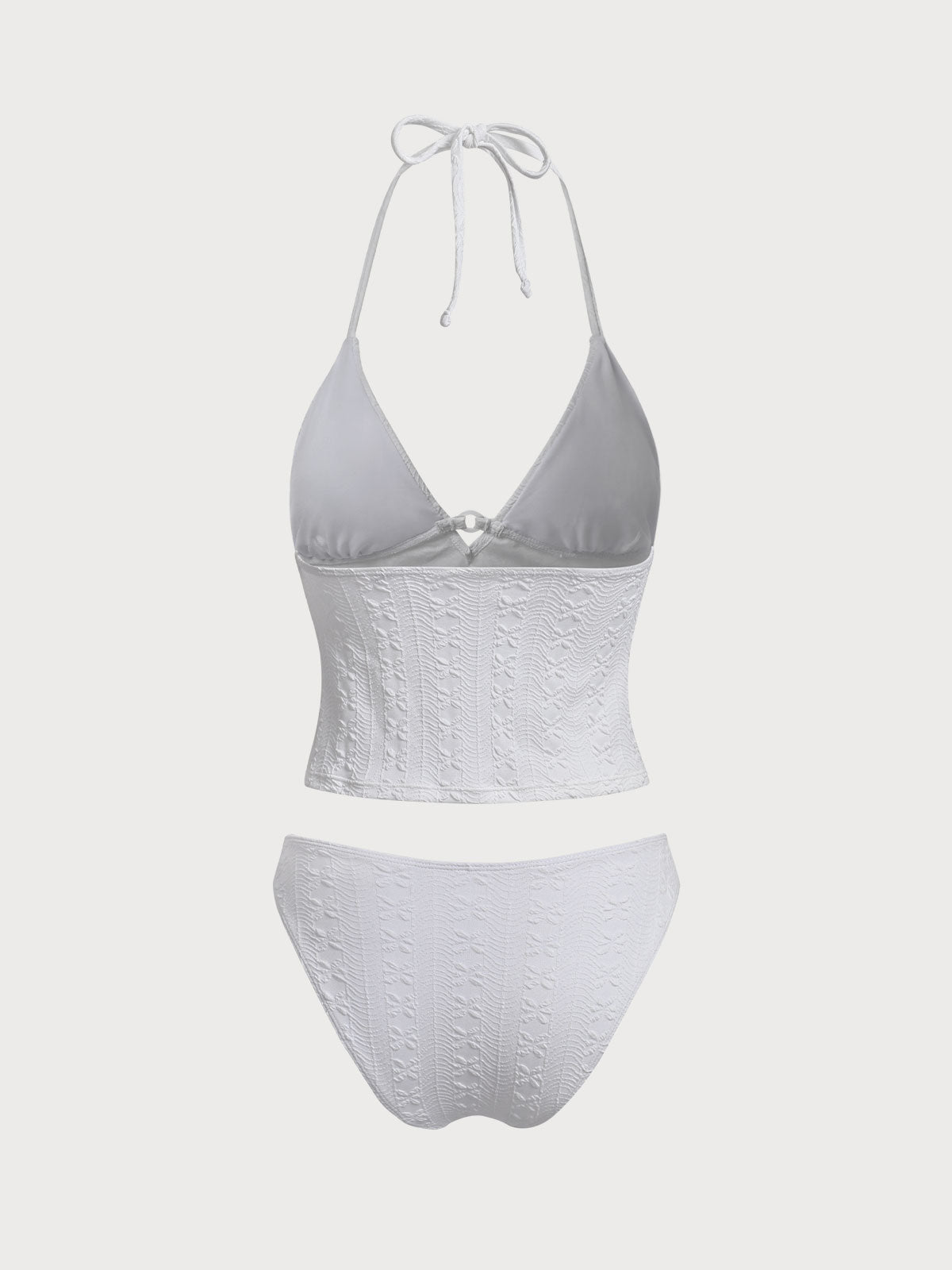 Women'S Polyester Knitted Ring Hollow Tankini Swimsuit Tankinis - SAMIOLSWIM