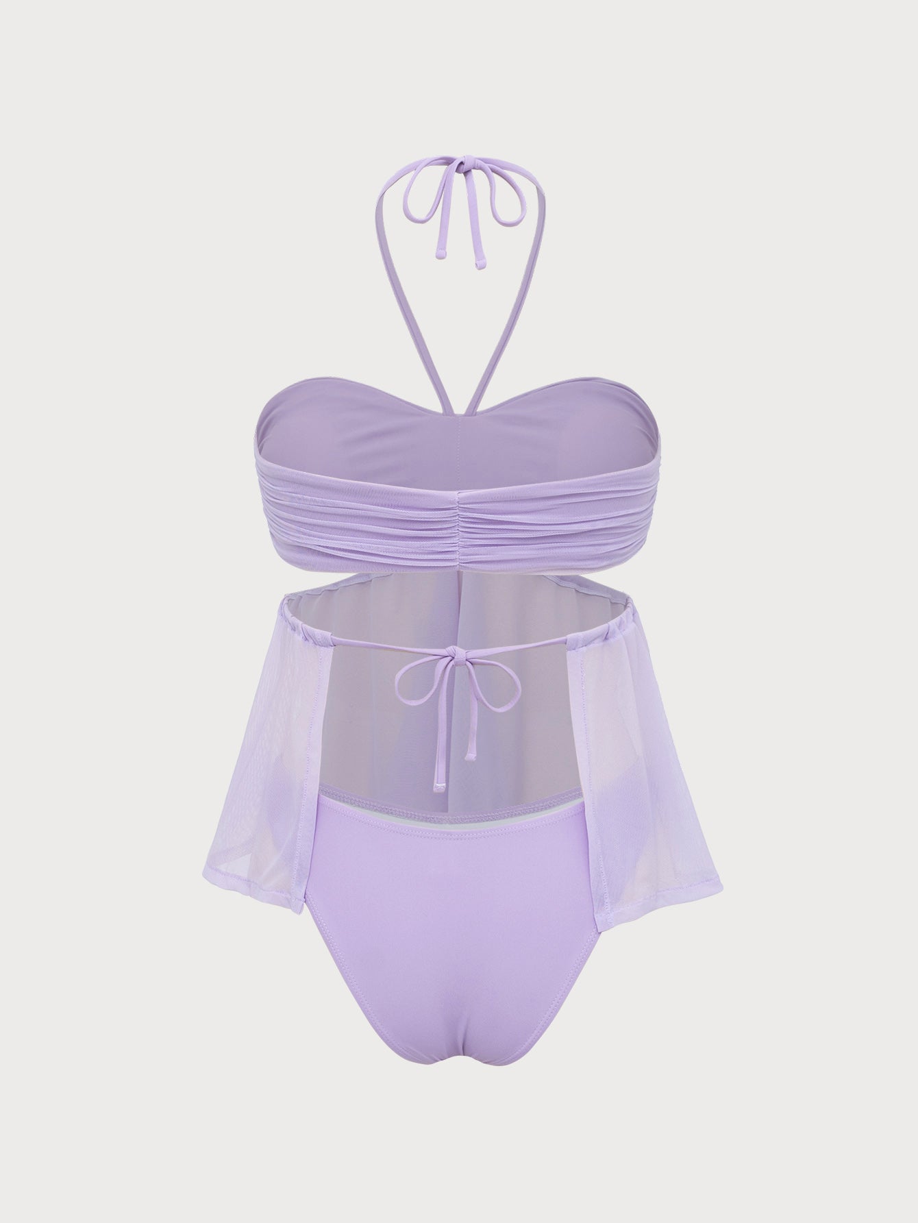 Women'S Polyester Knitted Ruched Mesh Tankini Swimsuit Tankinis - SAMIOLSWIM