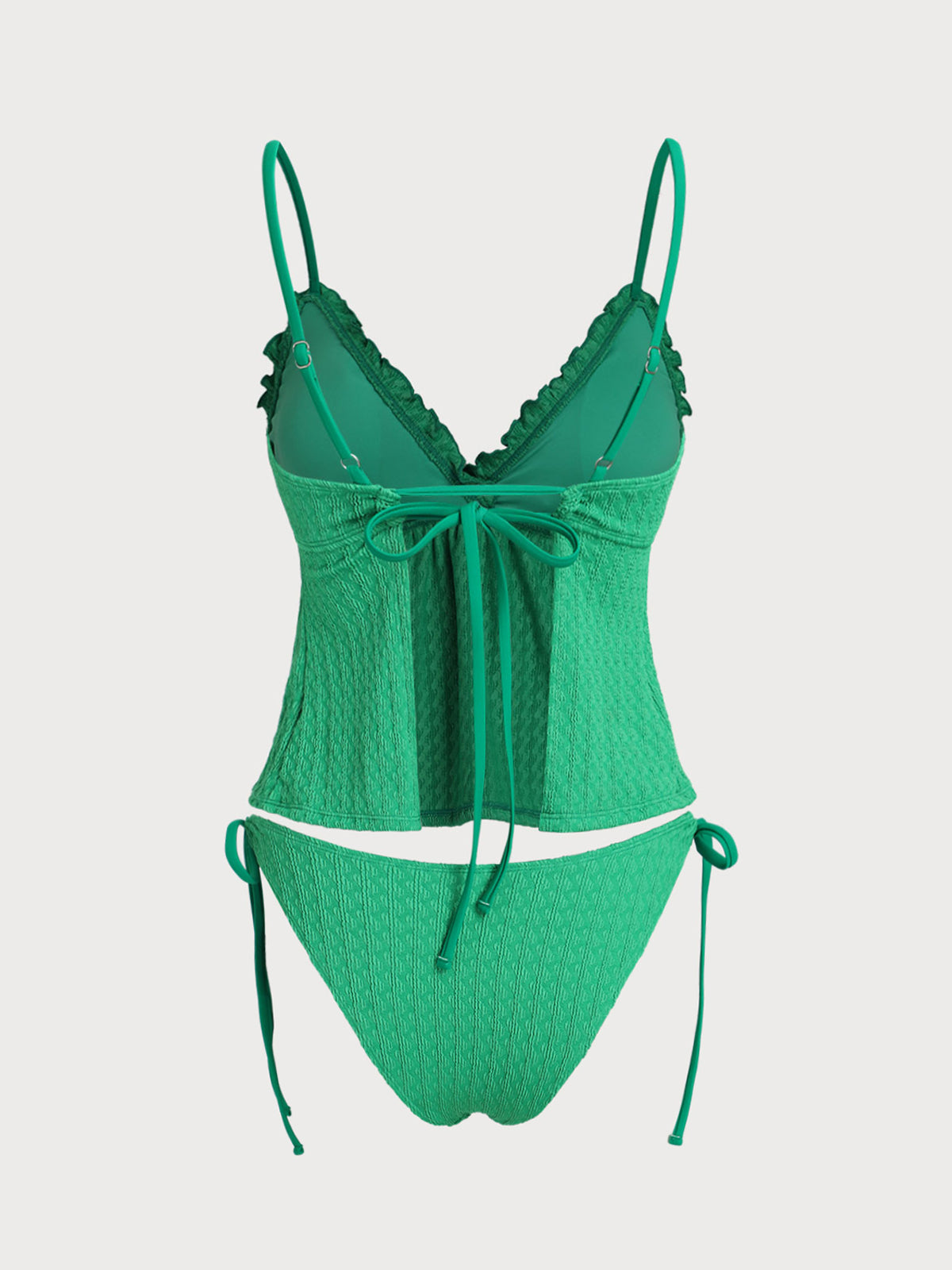 Women'S Polyester Knitted Ruffle Skirt Tankini Swimsuit Tankinis - SAMIOLSWIM