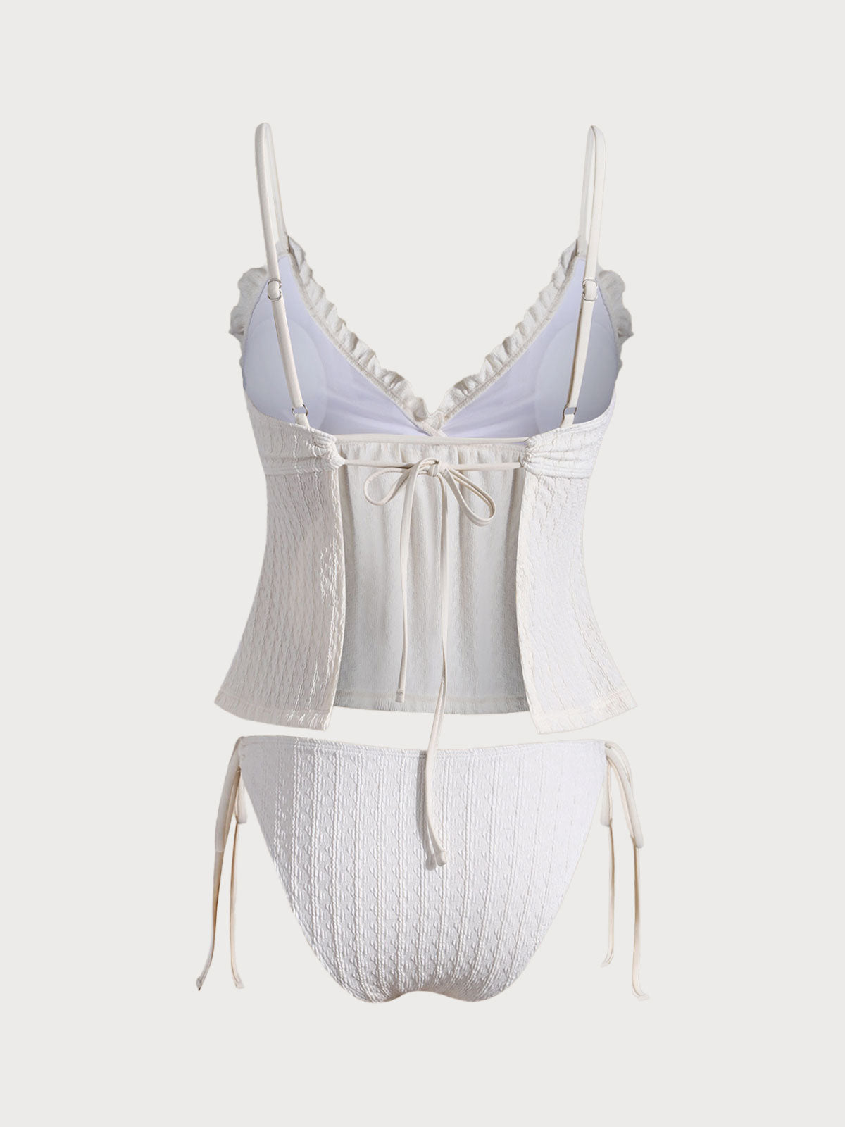 Women'S Polyester Knitted Ruffle Skirt Tankini Swimsuit Tankinis - SAMIOLSWIM