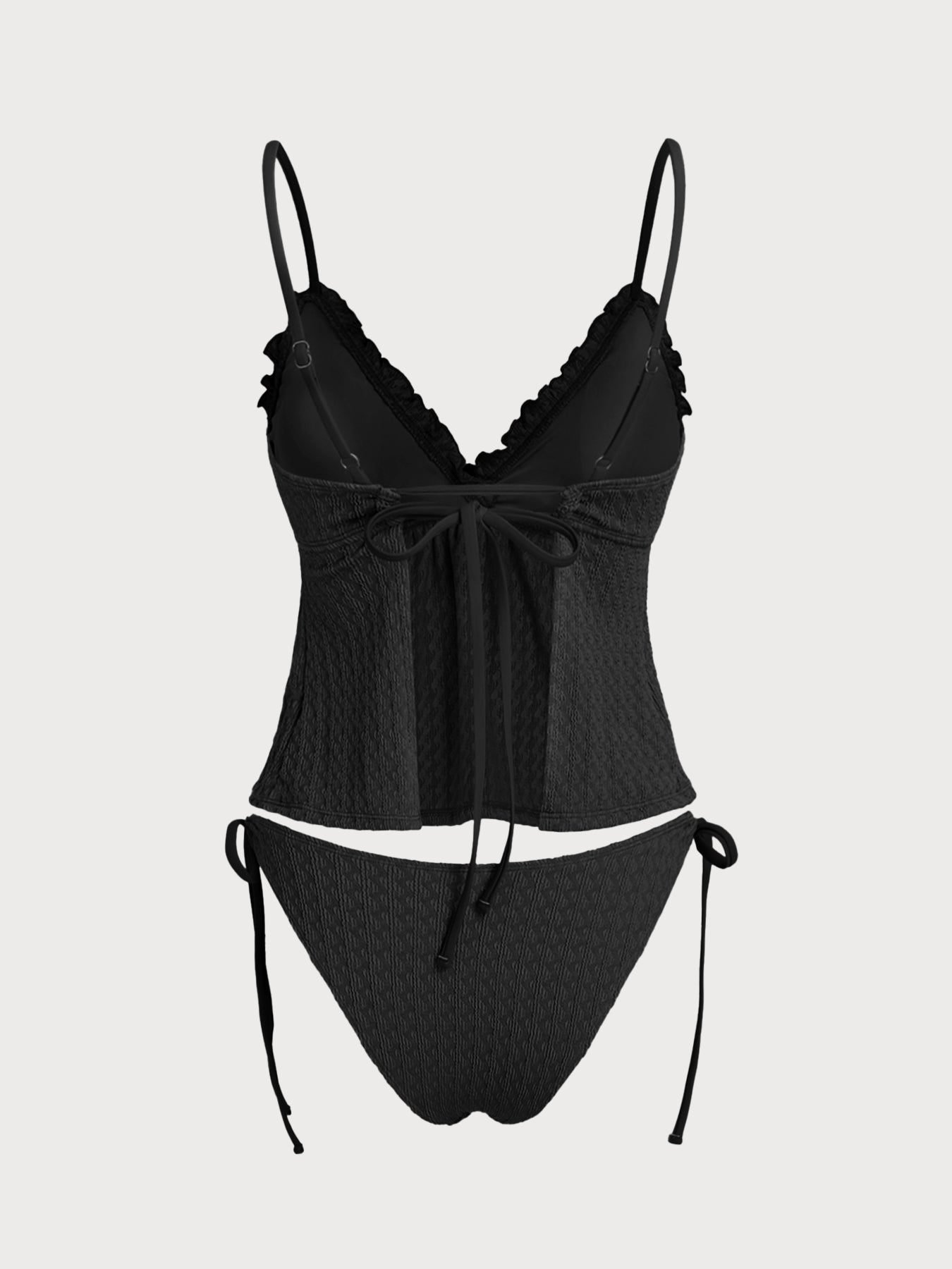 Women'S Polyester Knitted Ruffle Skirt Tankini Swimsuit Tankinis - SAMIOLSWIM