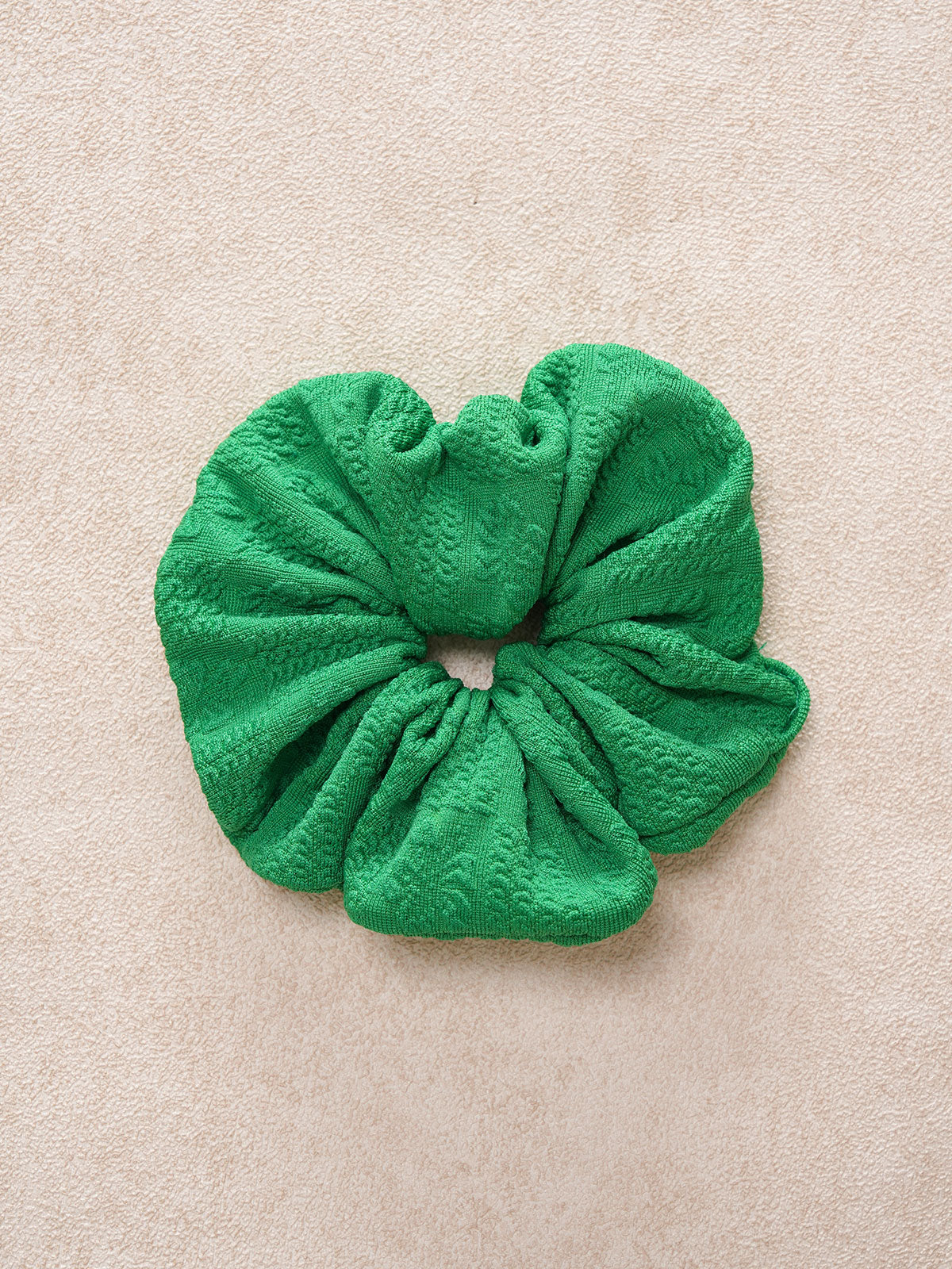 Women'S Polyester Knitted Ruffled Rubber Band Hair Accessories Green Hair Accessories - SAMIOLSWIM