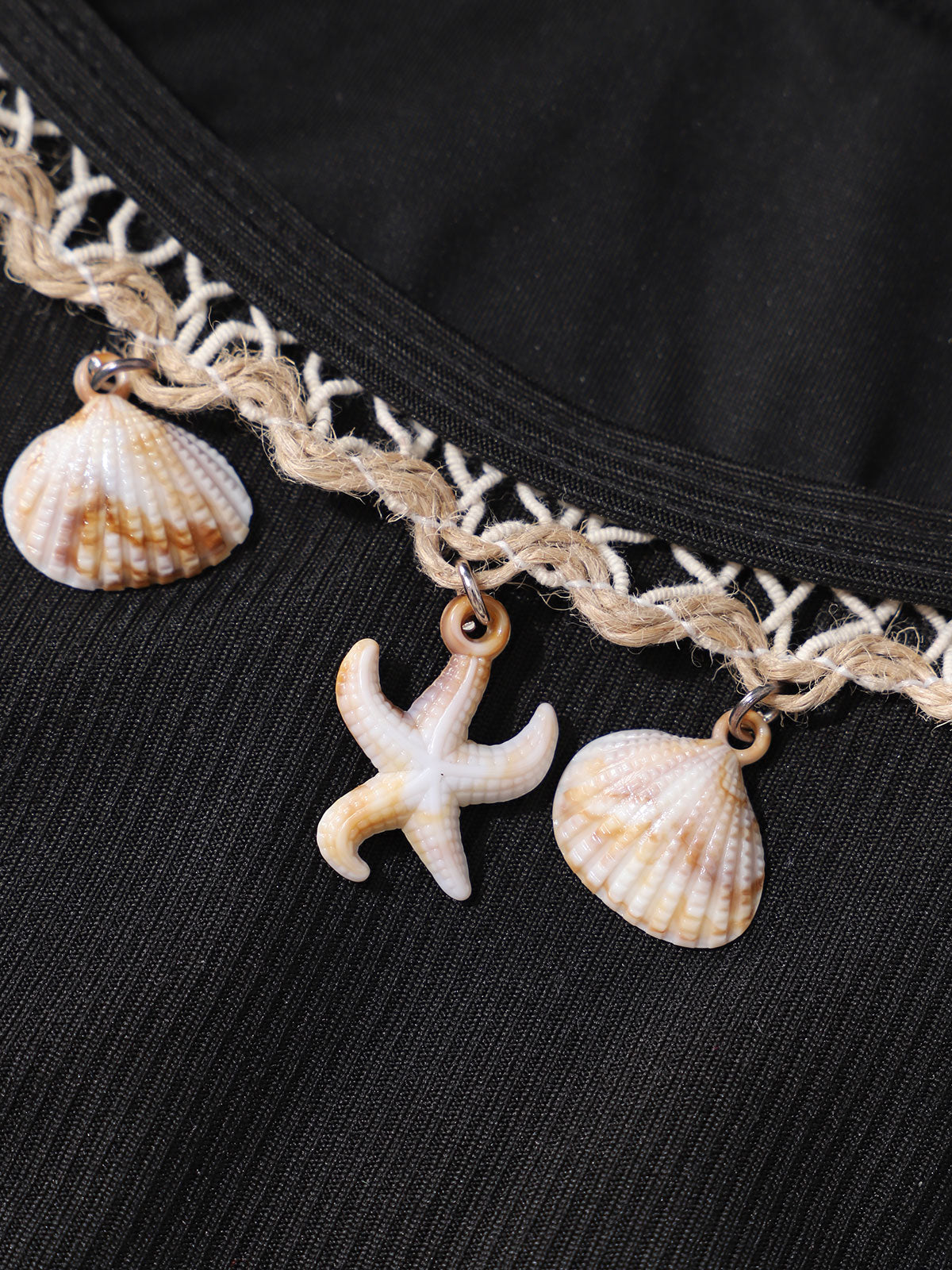 Women'S Polyester Knitted Shell Embellished Bikini Set Bikinis - SAMIOLSWIM