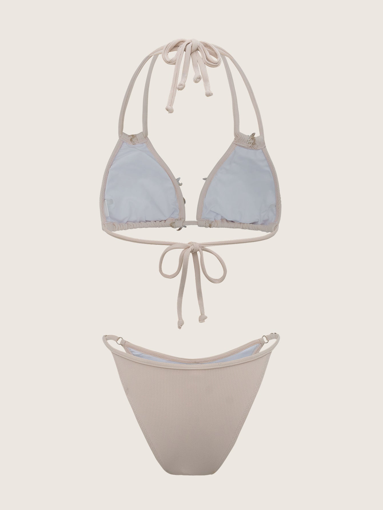 Women'S Polyester Knitted Shell Embellished Bikini Set Bikinis - SAMIOLSWIM