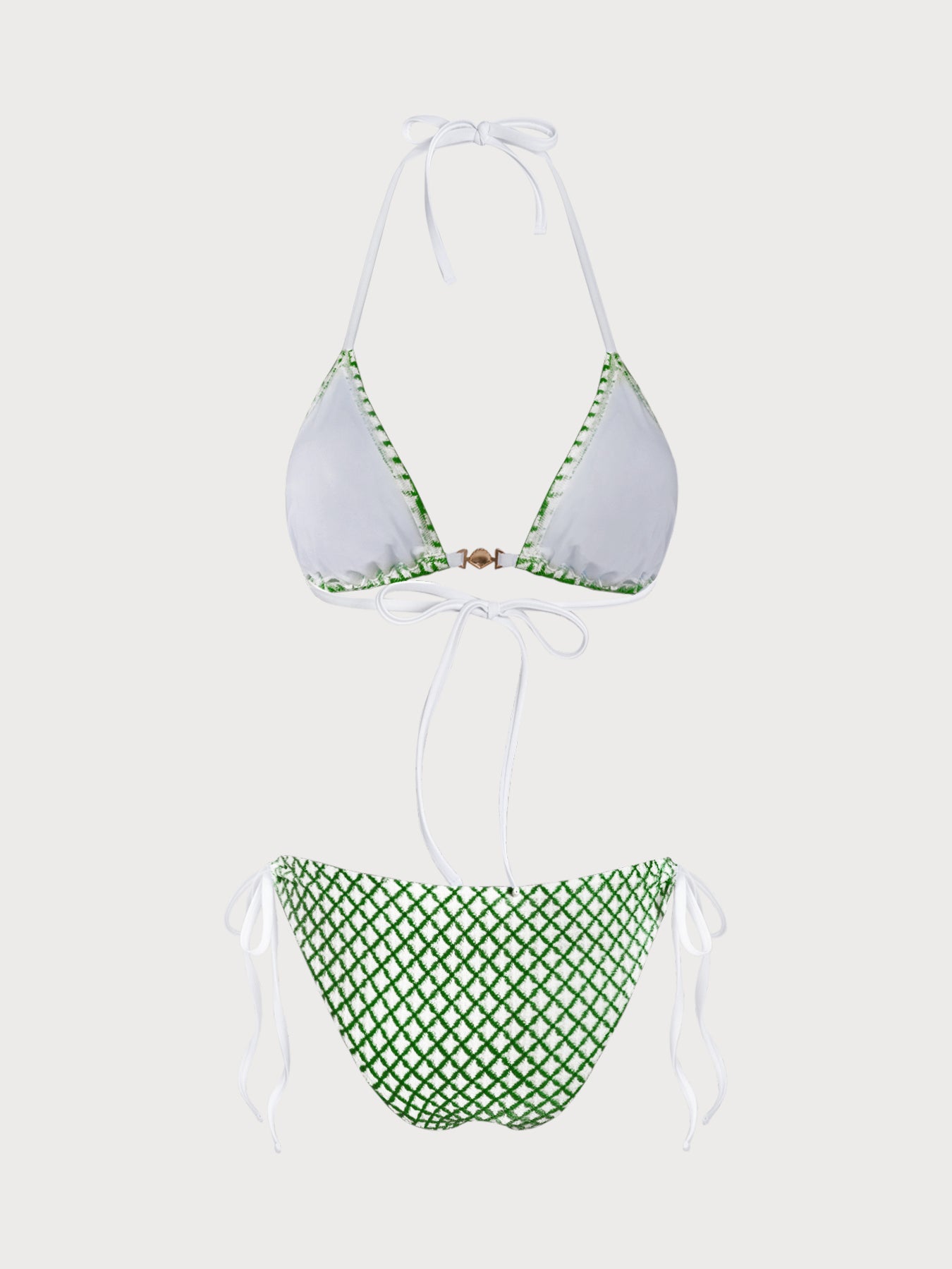 Women'S Polyester Knitted Shell Trim Bikini Set Bikinis - SAMIOLSWIM