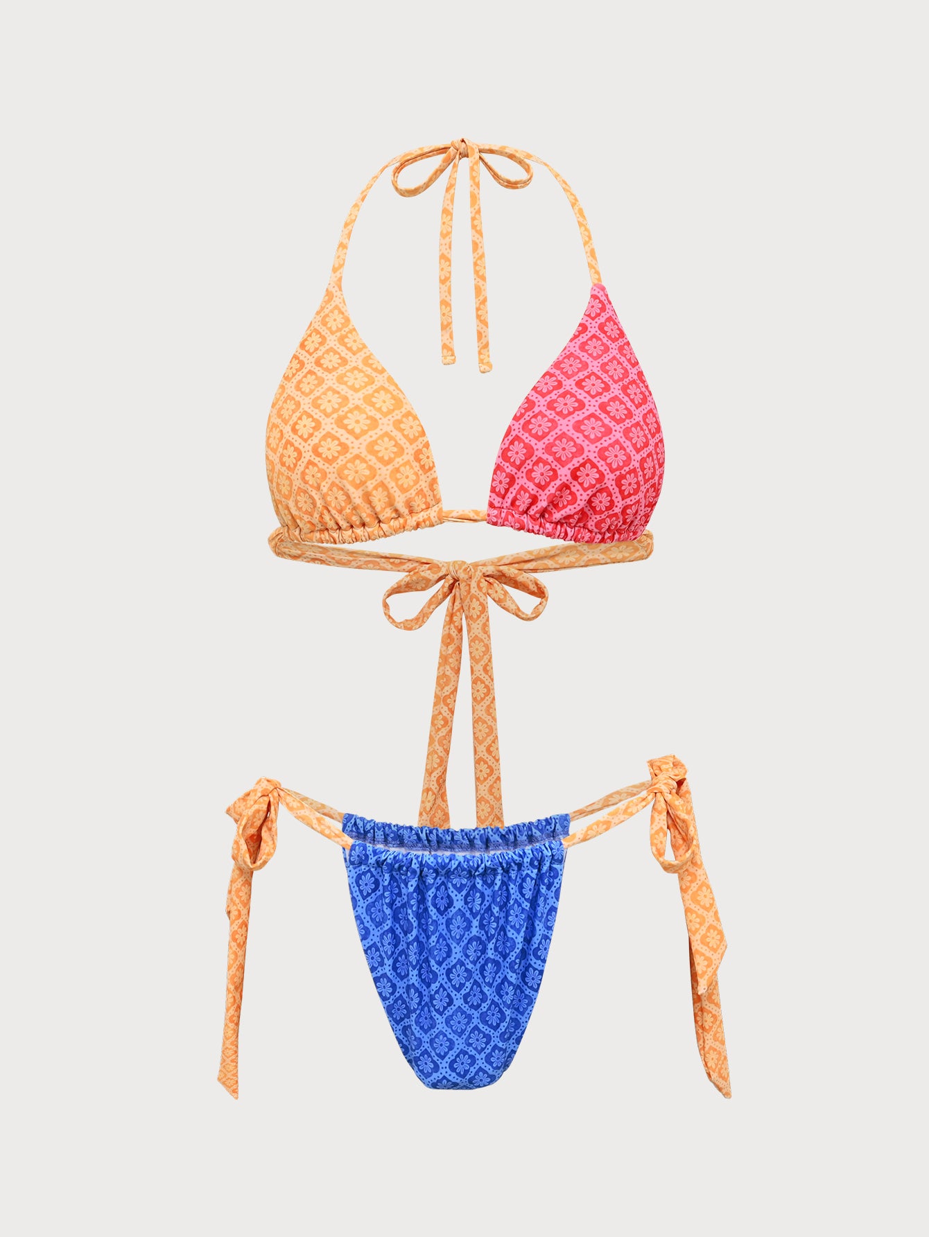 Women'S Polyester Knitted Three-Color Bikini Set Multi Bikinis - SAMIOLSWIM