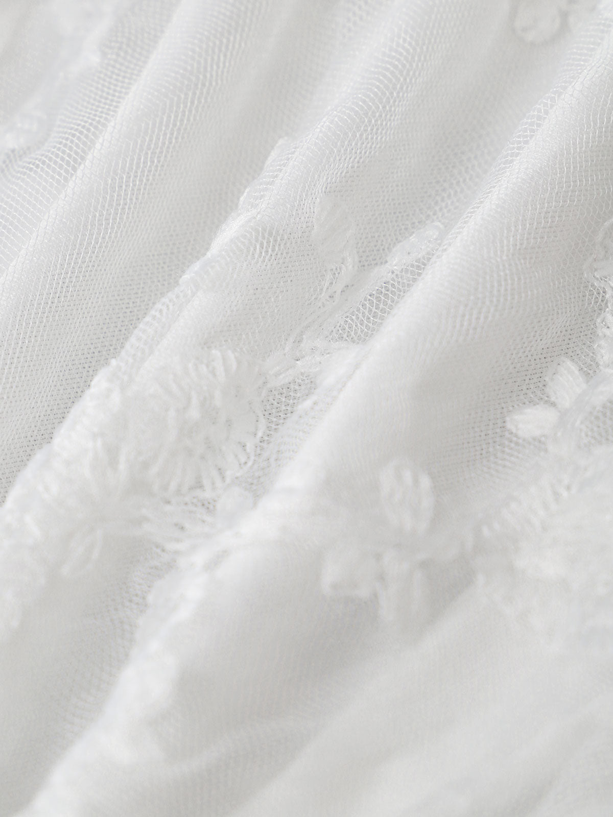 Women'S Polyester Knitted Tulle Embroidered Long Skirt Bottoms - SAMIOLSWIM