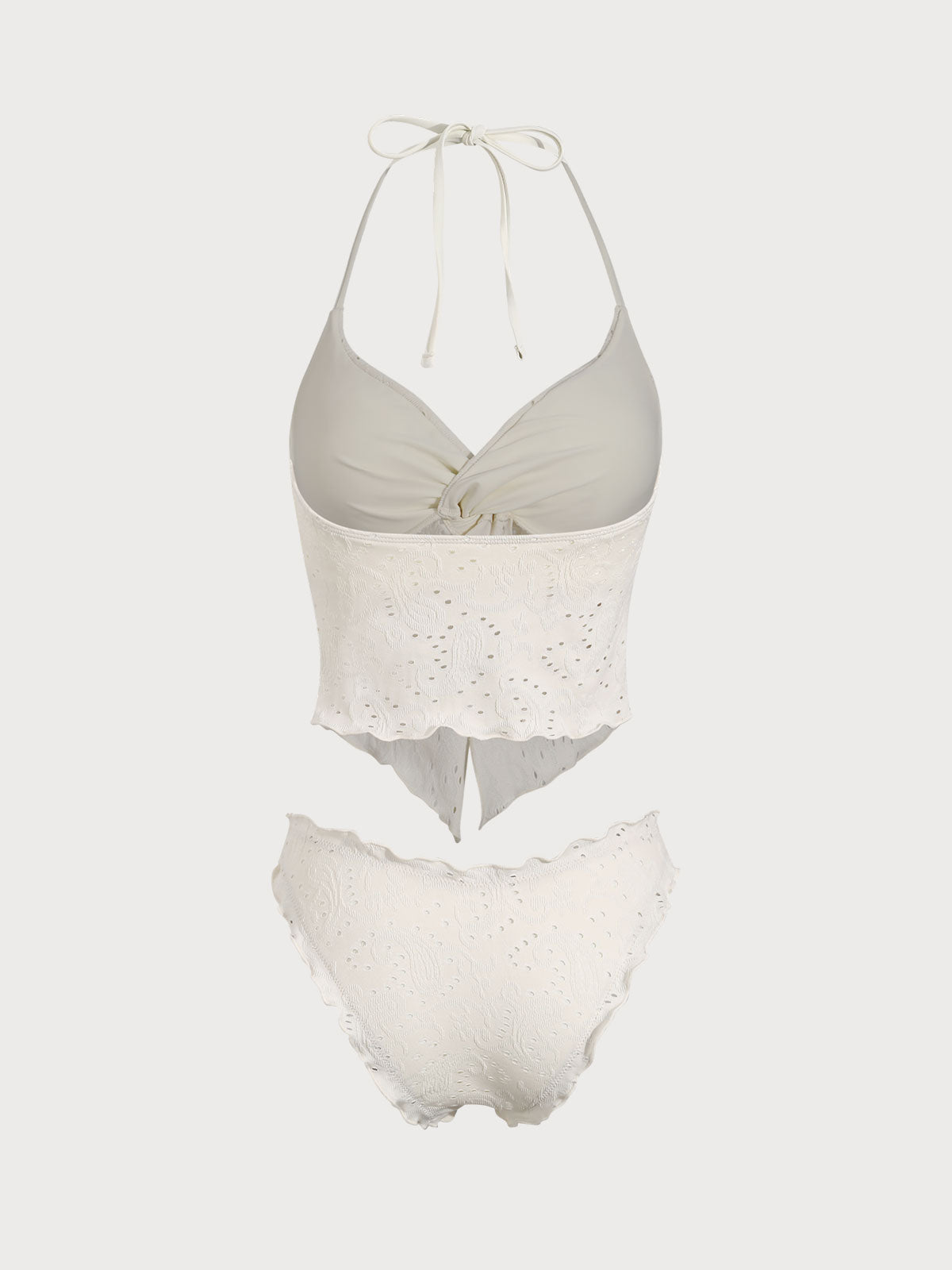 Women'S Polyester Knitted Twist Tankini Swimsuit Tankinis - SAMIOLSWIM