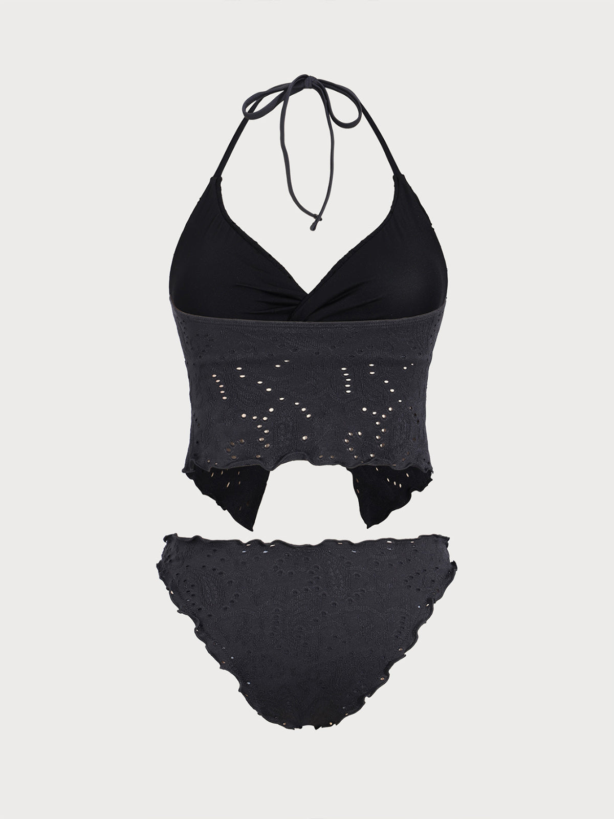 Women'S Polyester Knitted Twist Tankini Swimsuit Tankinis - SAMIOLSWIM