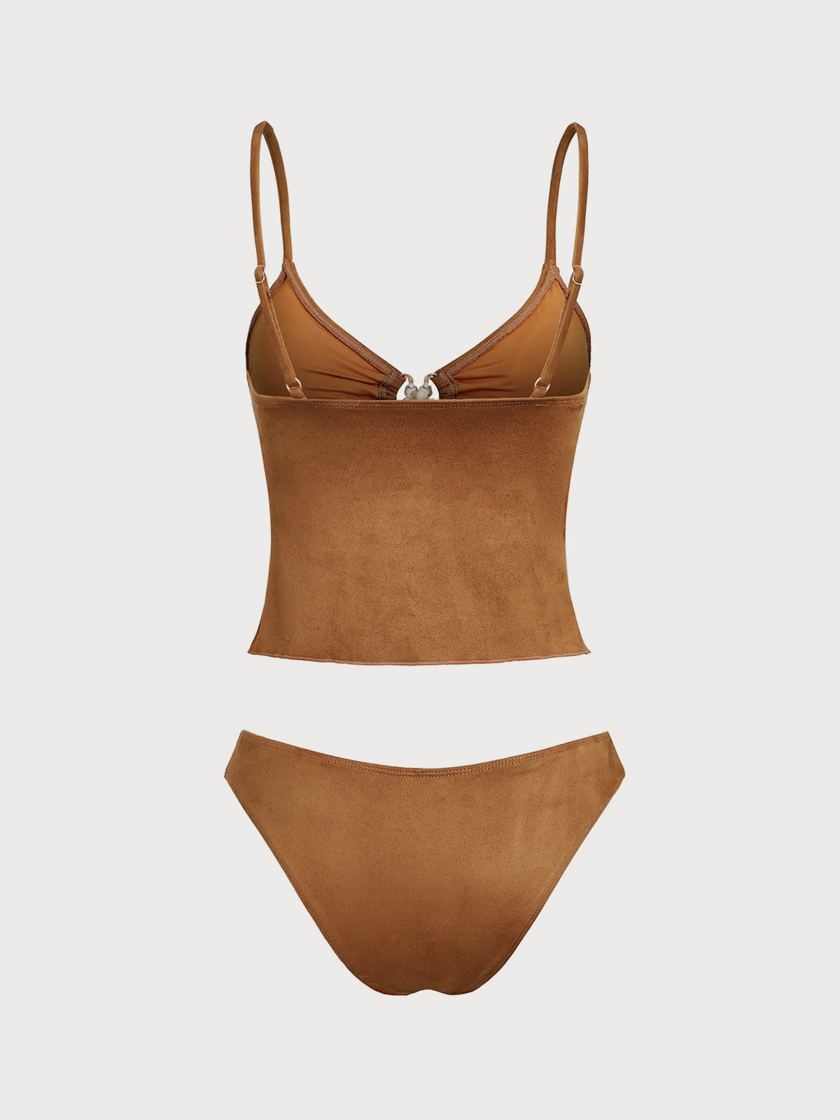 Women'S Polyester Woven Suede Denim Tankini Set Tankinis - SAMIOLSWIM