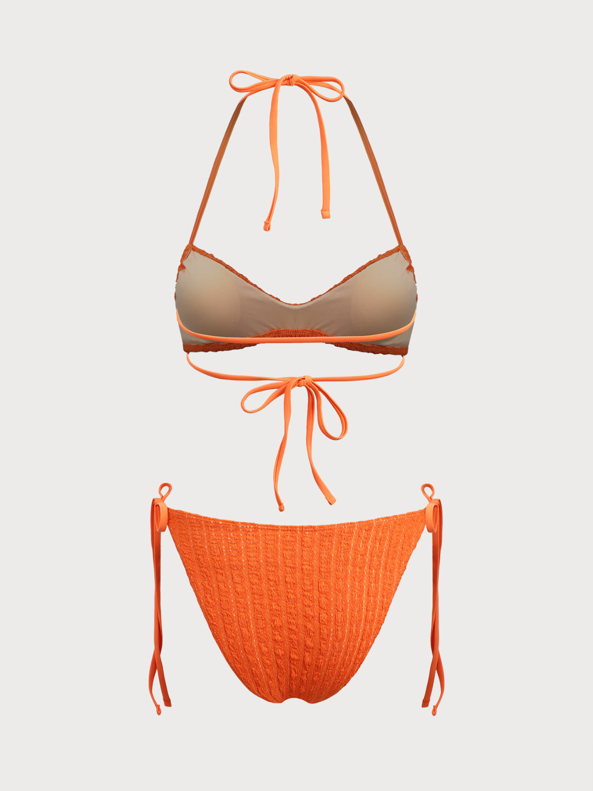 Women'S Polyester Woven Textured Bikini Set Bikinis - SAMIOLSWIM