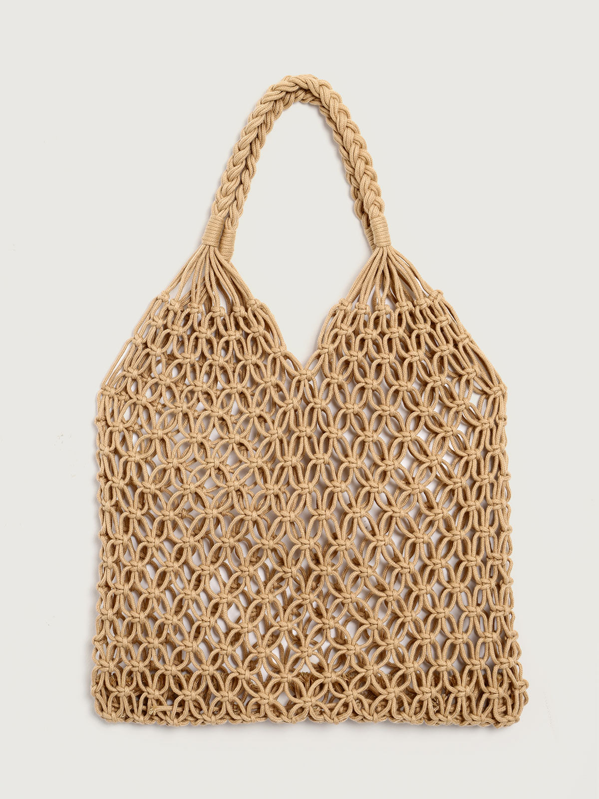 Women'S Pure Cotton Woven Shoulder Bag Khaki Bags - SAMIOLSWIM