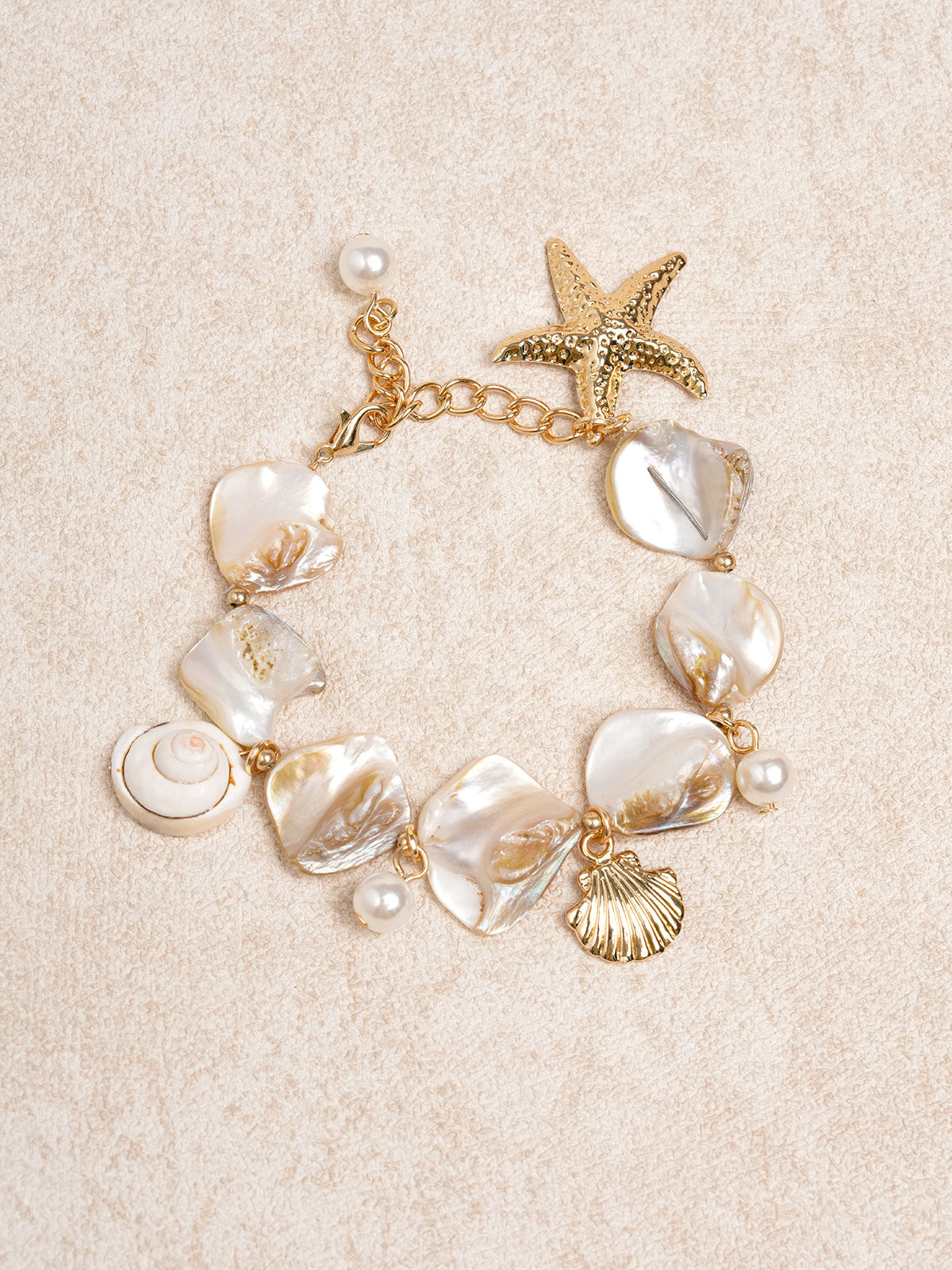 Women'S Shell Starfish Conch Bracelet Gold Bracelets - SAMIOLSWIM