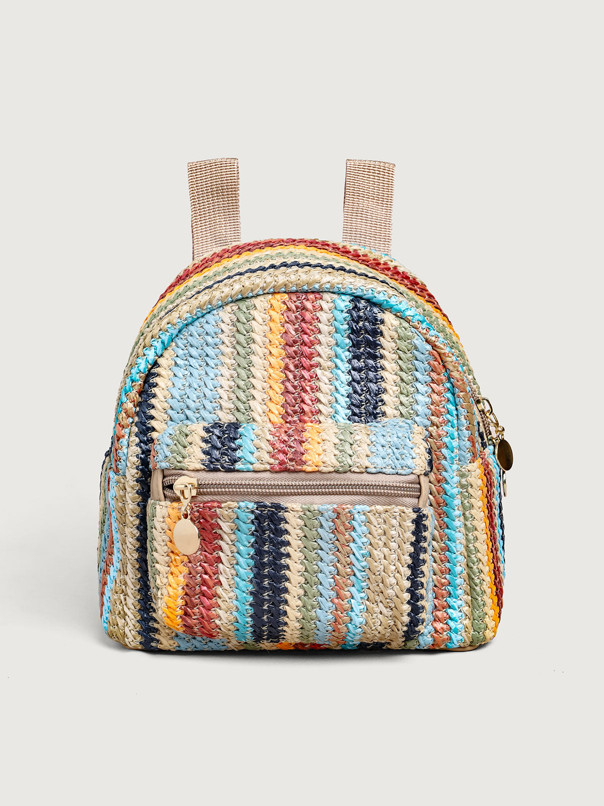 Women'S Straw Colorful Mini Backpack Multi Bags - SAMIOLSWIM