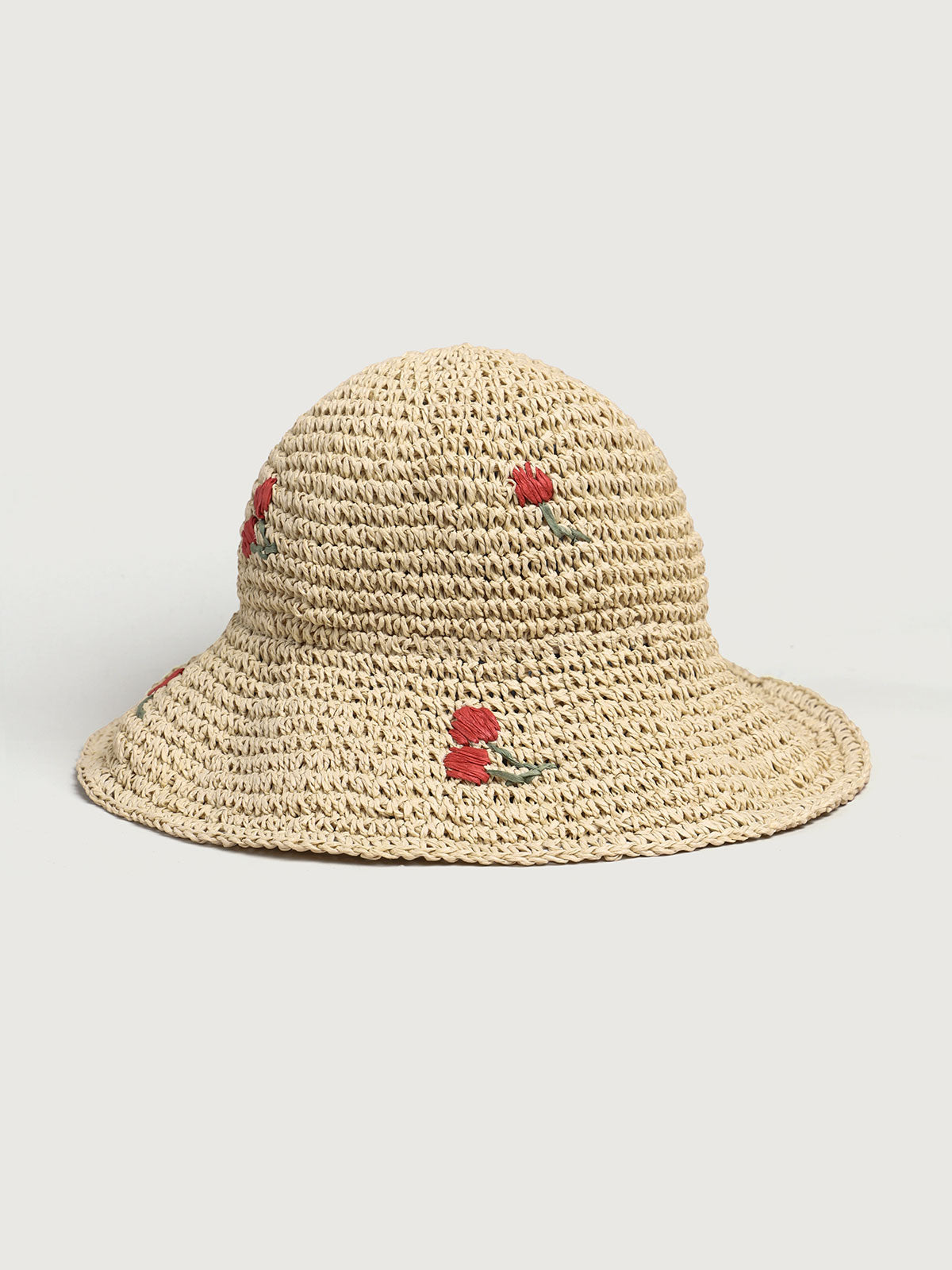 Women'S Tricot Cherry Straw Hat Beige Hats - SAMIOLSWIM