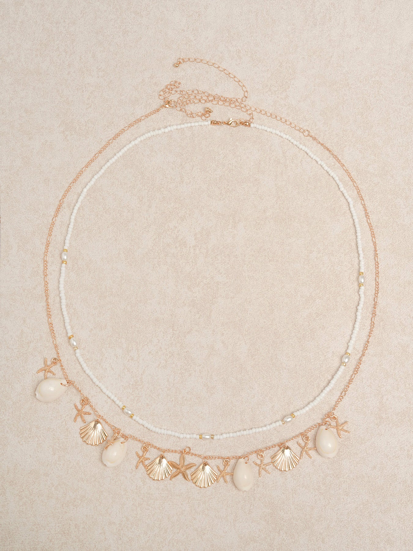 Women's Alloy Imitation Pearl Shell Pendant Waist Chain Beach Accessory Gold Beach Accessories - SAMIOLSWIM