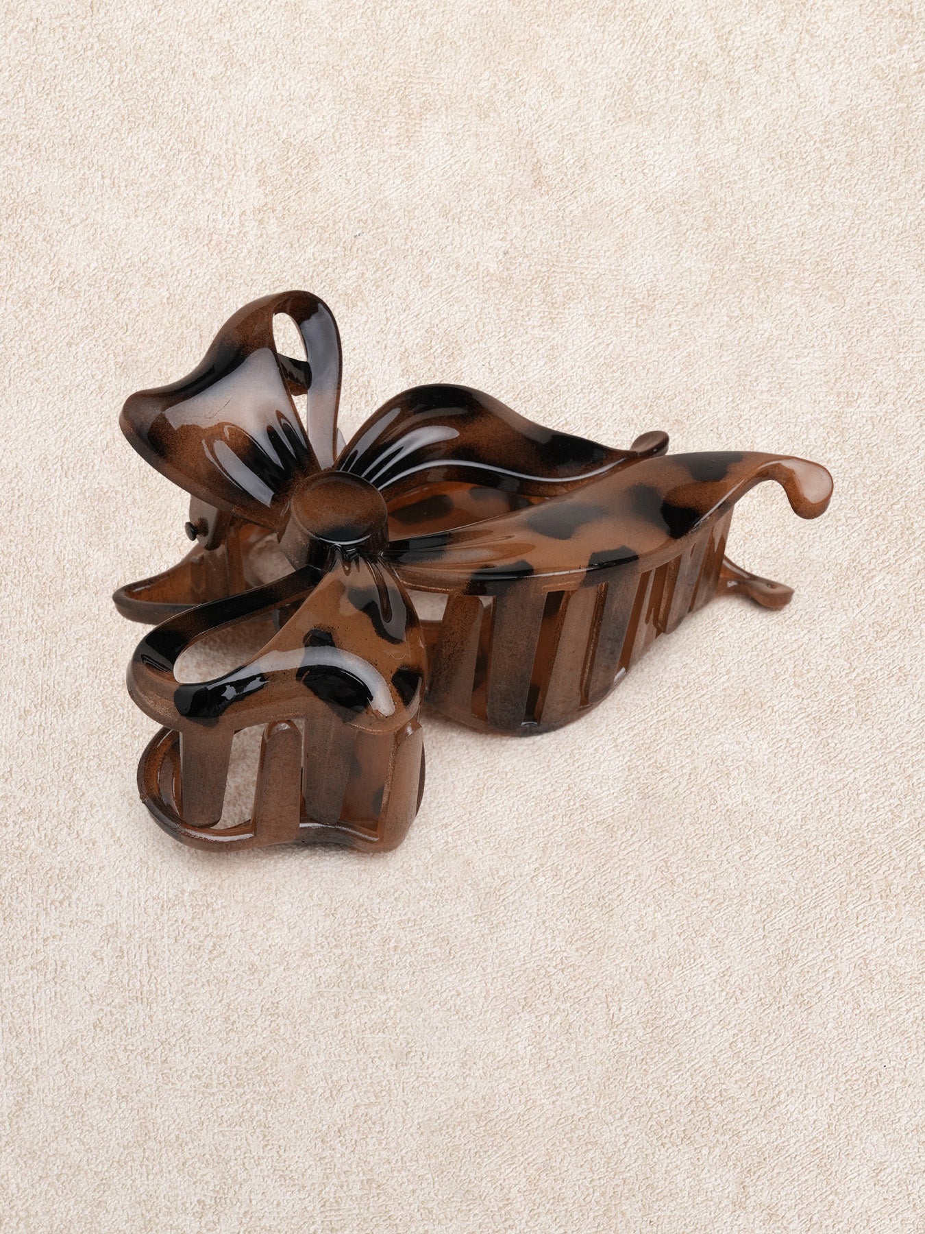 Women's bow leopard print shark claw hair clip Hair Accessories - SAMIOLSWIM