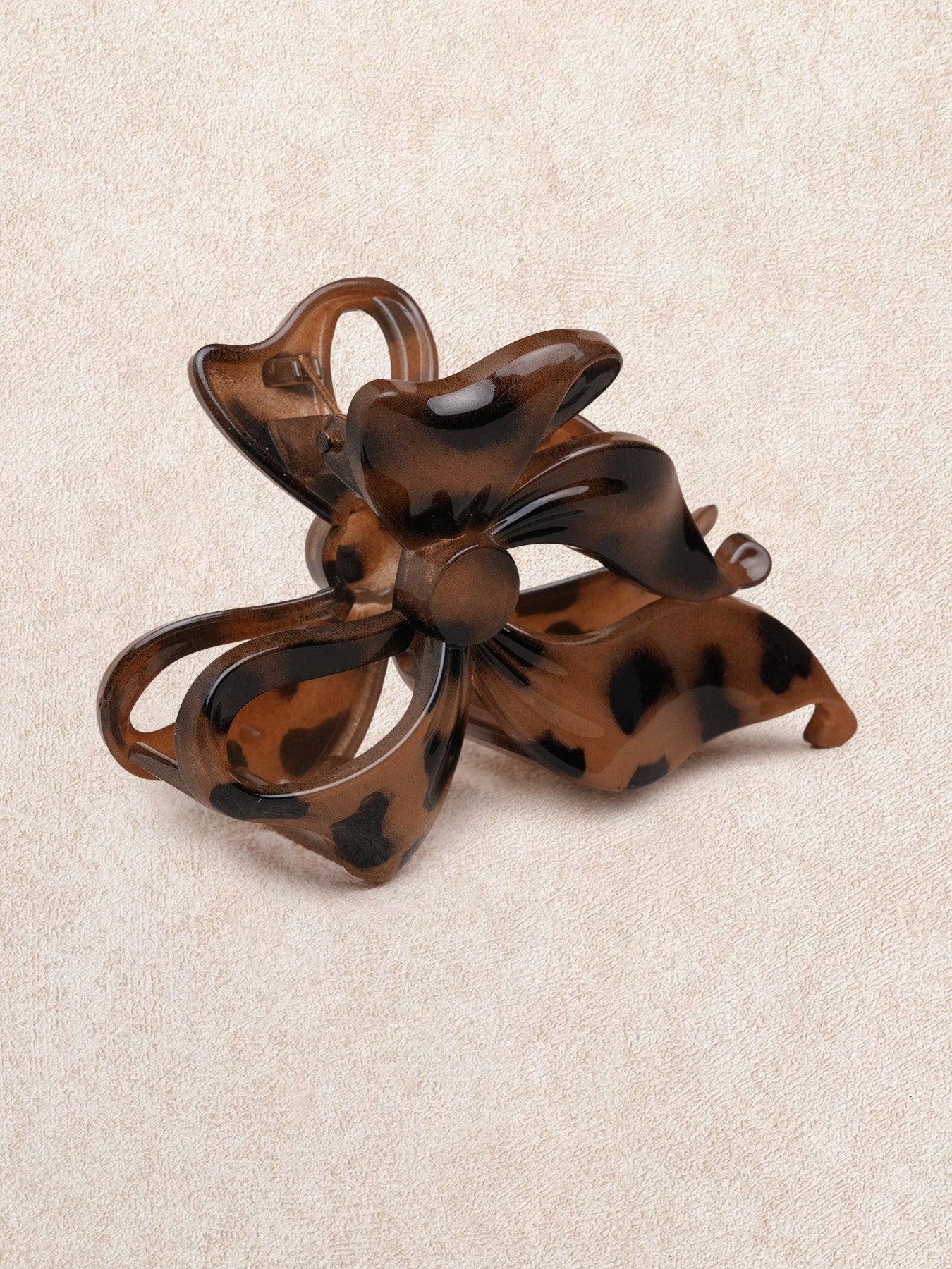 Women's bow leopard print shark claw hair clip Hair Accessories - SAMIOLSWIM