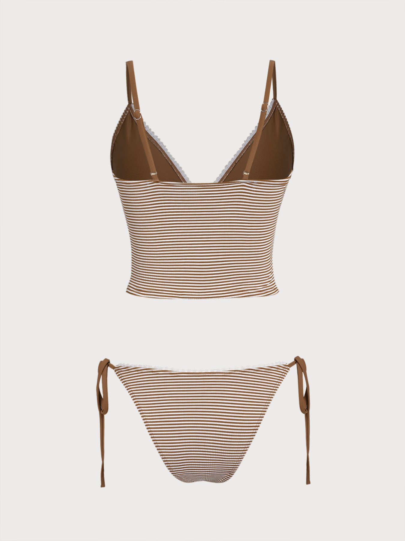 Women's Knit Striped Tankini Suit Tankinis - SAMIOLSWIM