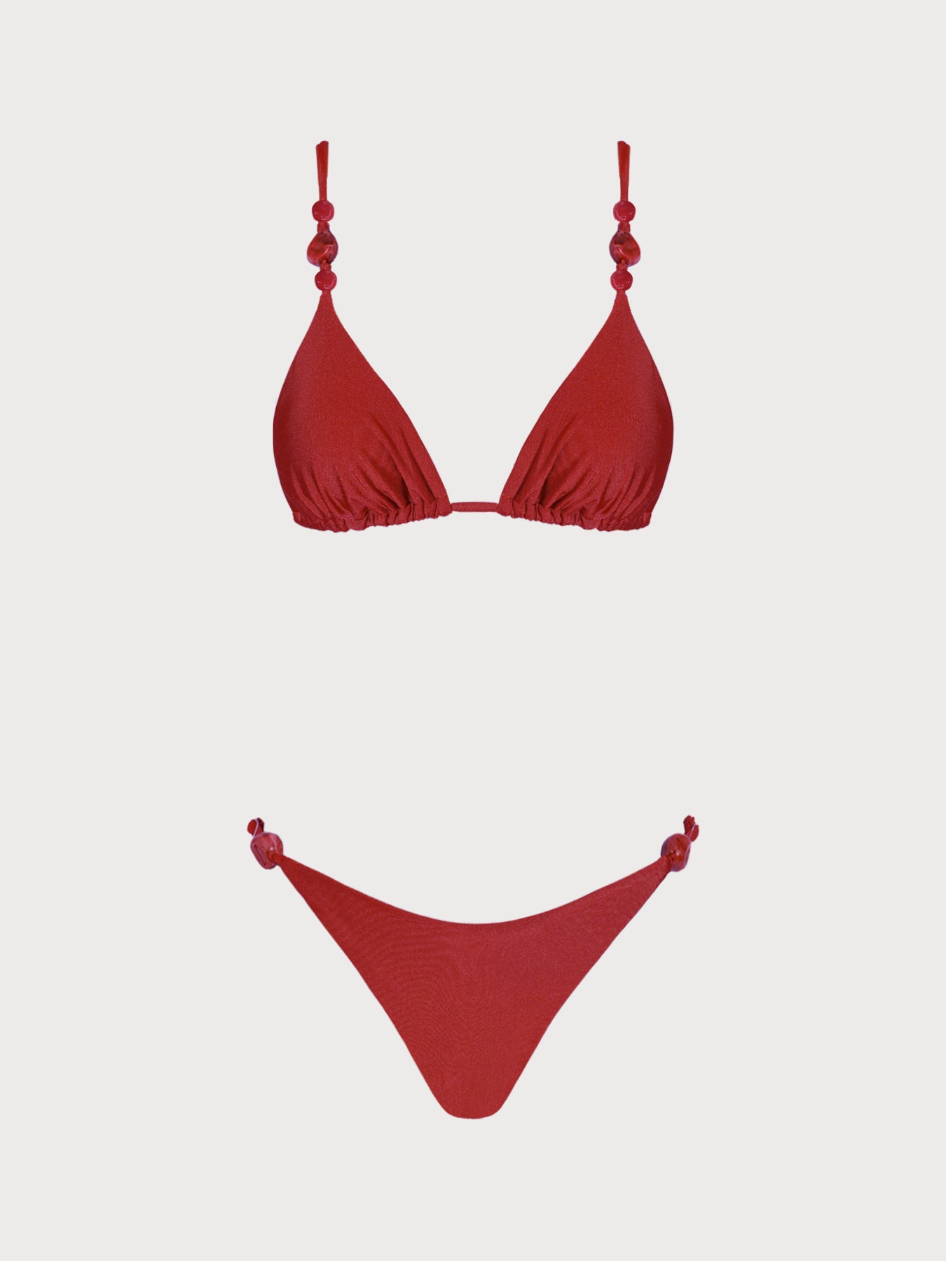 Women's Knitted Nylon Bikini Set Red Bikinis - SAMIOLSWIM