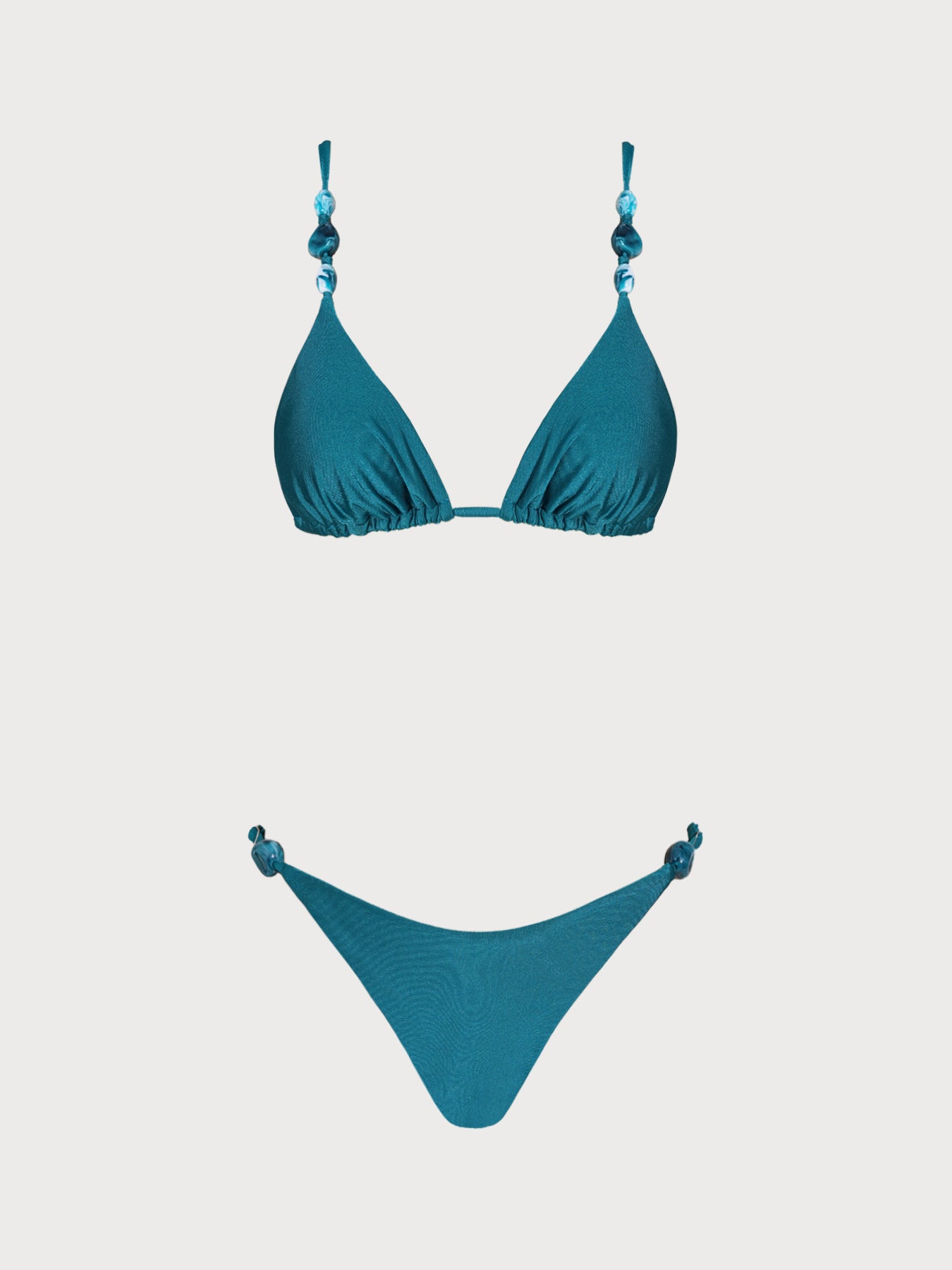 Women's Knitted Nylon Bikini Set Turquoise Bikinis - SAMIOLSWIM