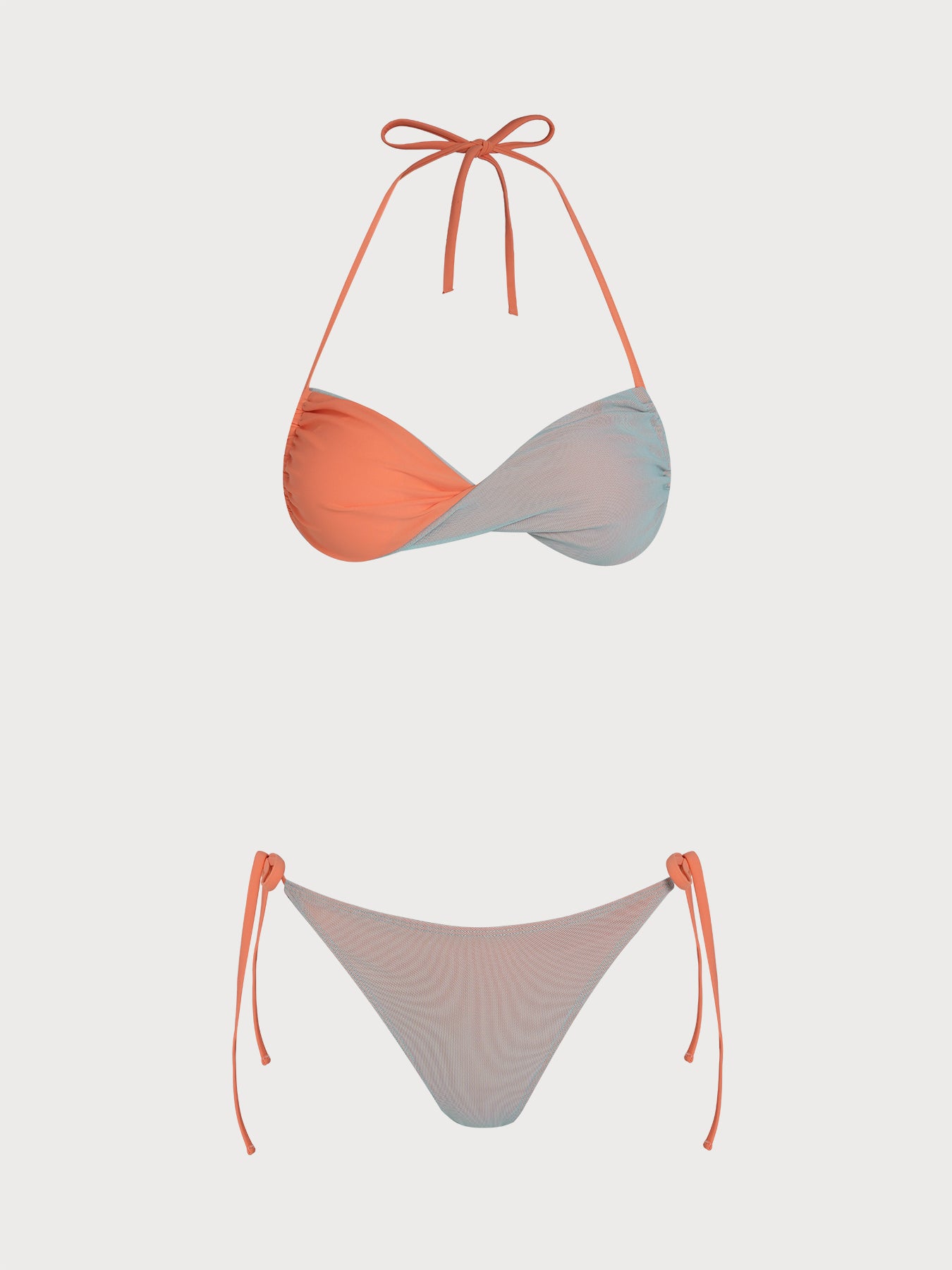 Women's Knitted Nylon Color Block Reversible Bikini Set Bikinis - SAMIOLSWIM