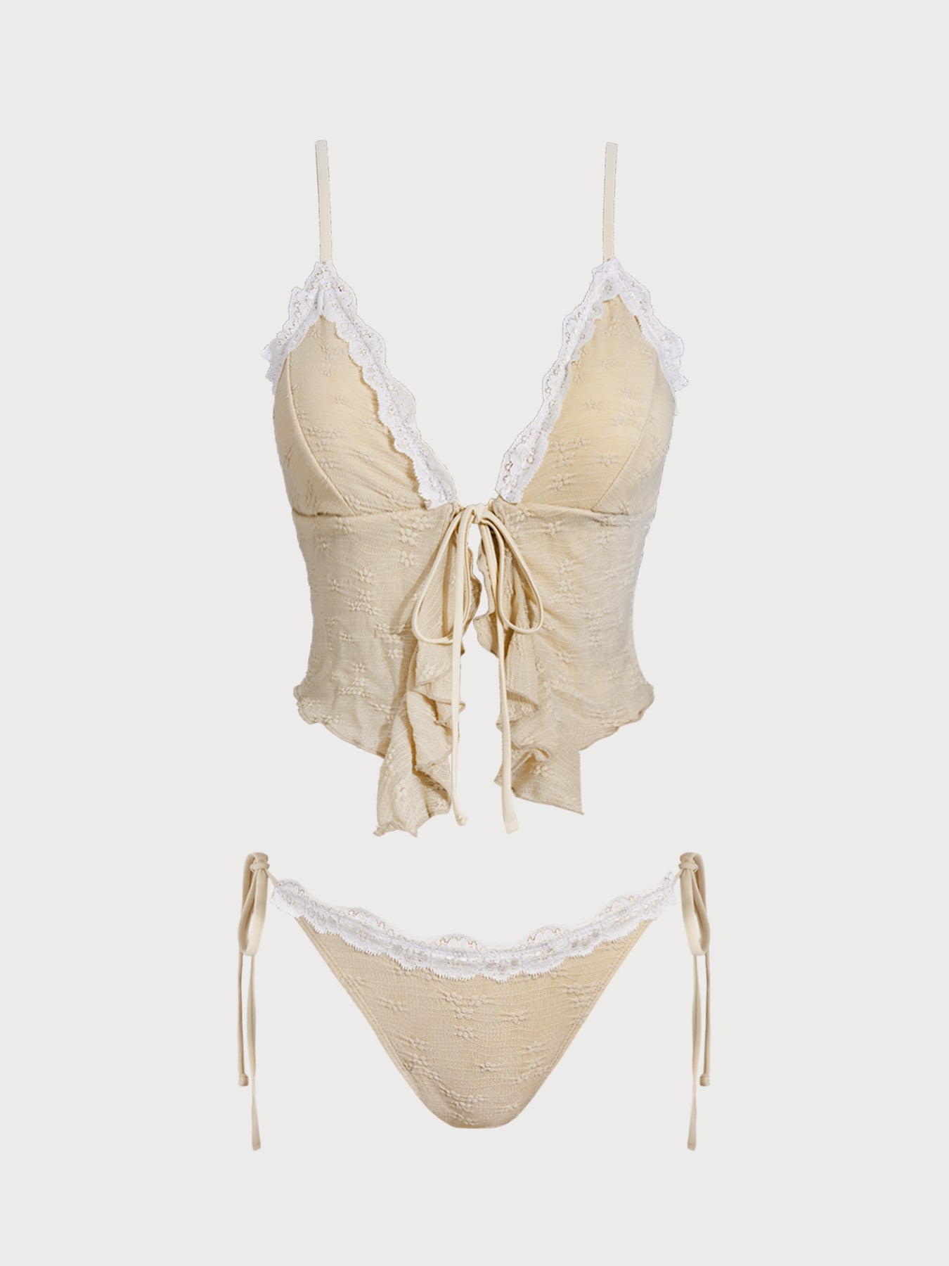 Women's Knitted Nylon Ruffle Tankini Suit Tankinis - SAMIOLSWIM