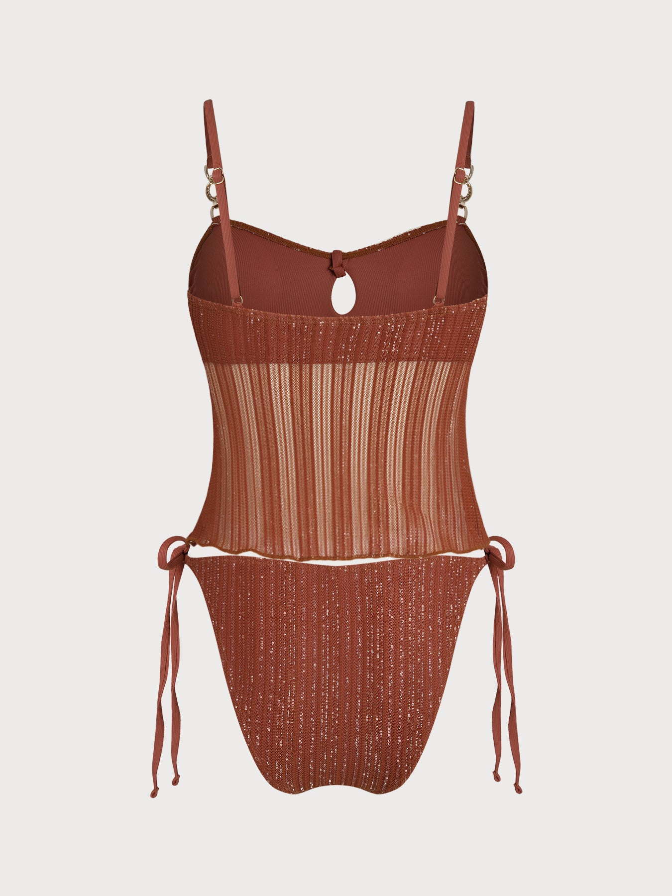 Women's Knitted Nylon Silver Thread Bikini Set Tankinis - SAMIOLSWIM