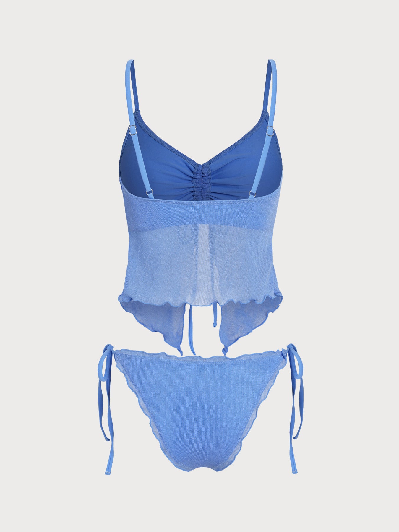 Women's Knitted Nylon Silver Thread Tankini Set Tankinis - SAMIOLSWIM