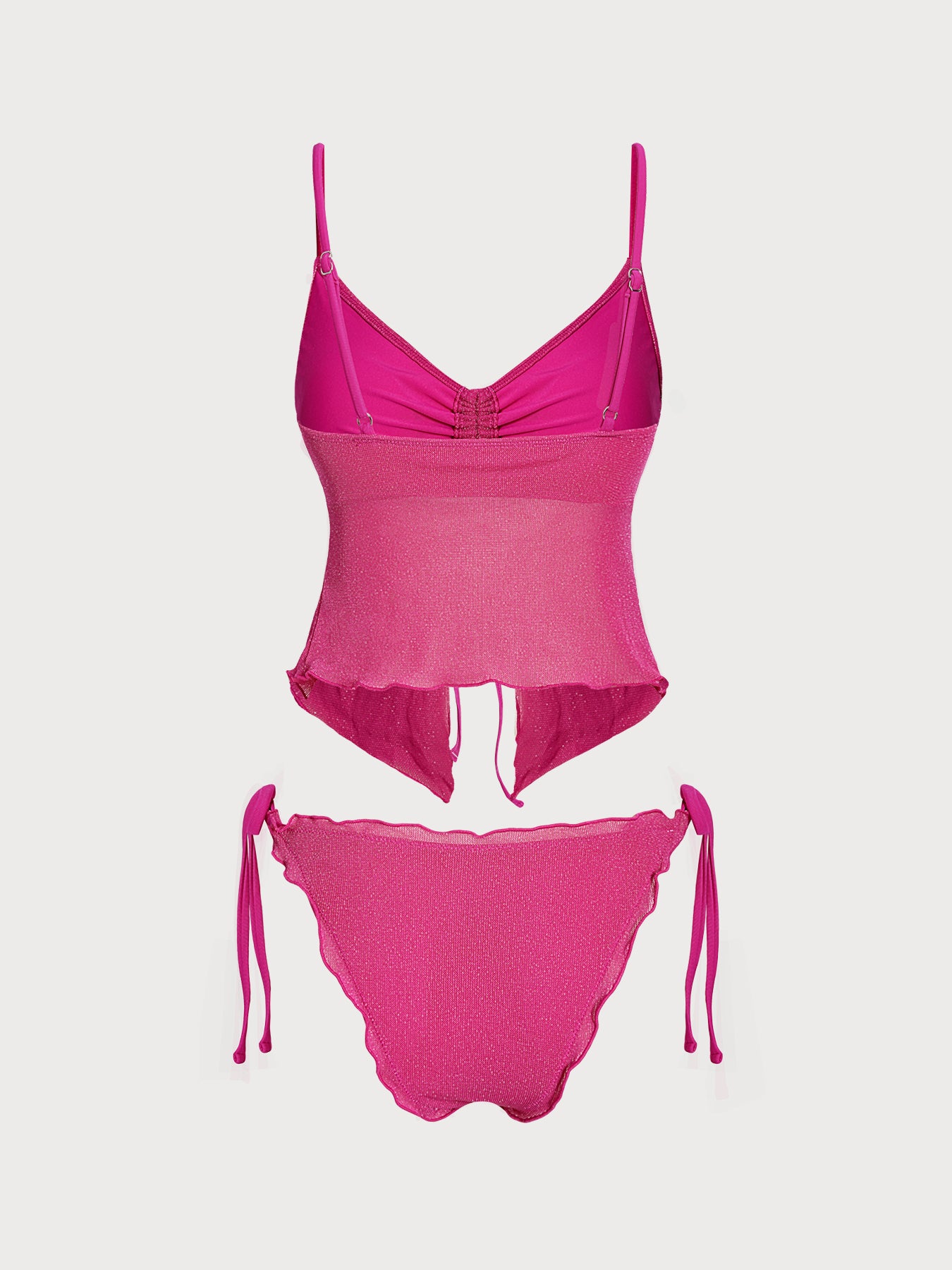 Women's Knitted Nylon Silver Thread Tankini Set Tankinis - SAMIOLSWIM