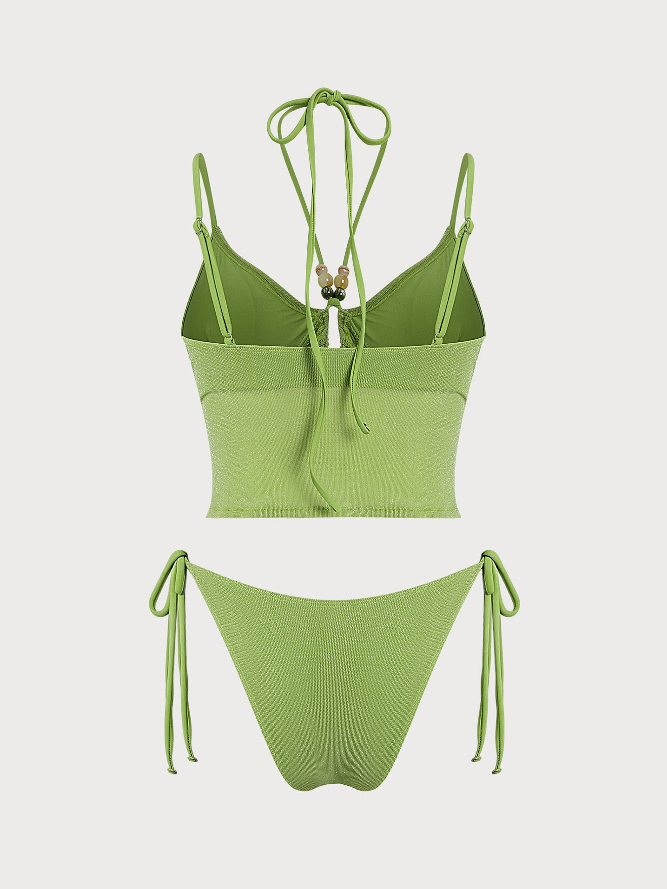 Women's Knitted Nylon Silver Thread Tankini Set Tankinis - SAMIOLSWIM