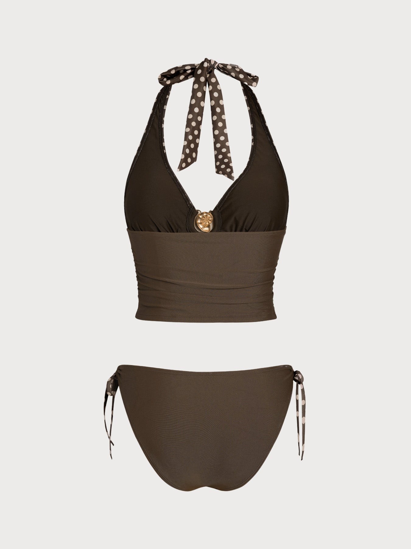 Women's Knitted Nylon Tankini Set with Conch Shell Decoration Tankinis - SAMIOLSWIM