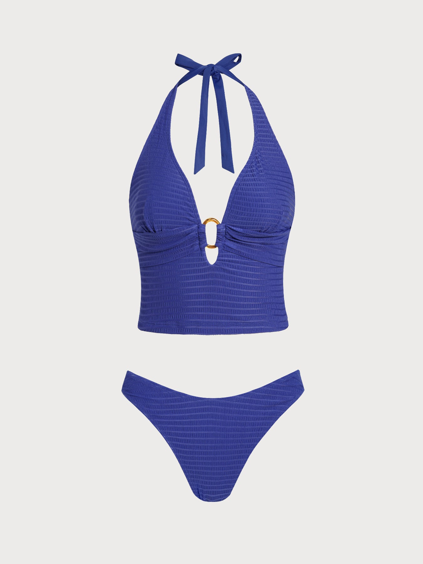 Women's Knitted Nylon Tankini Suit Royal Blue Tankinis - SAMIOLSWIM