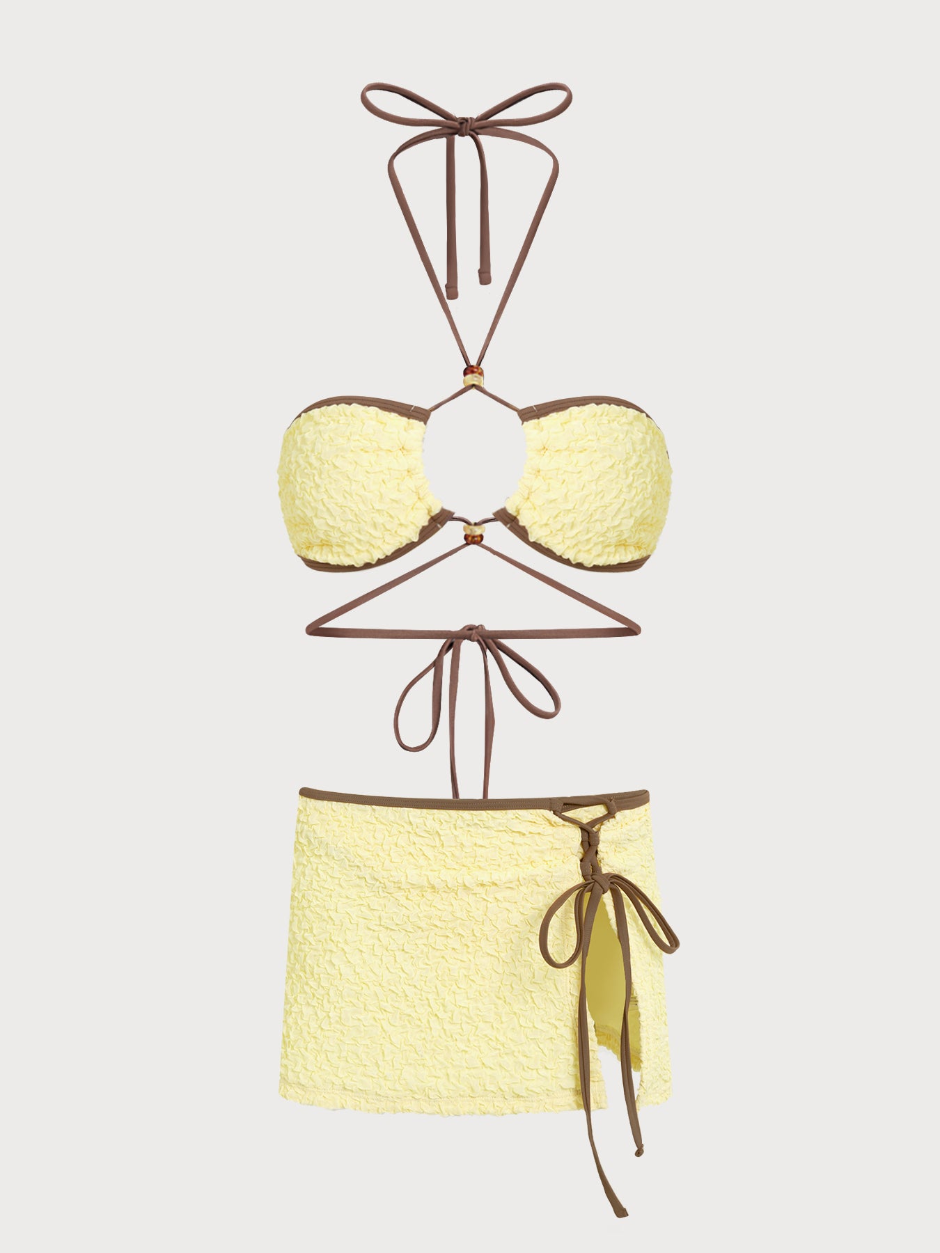 Women's Knitted Polyester Beaded Bikini Set Bikinis - SAMIOLSWIM