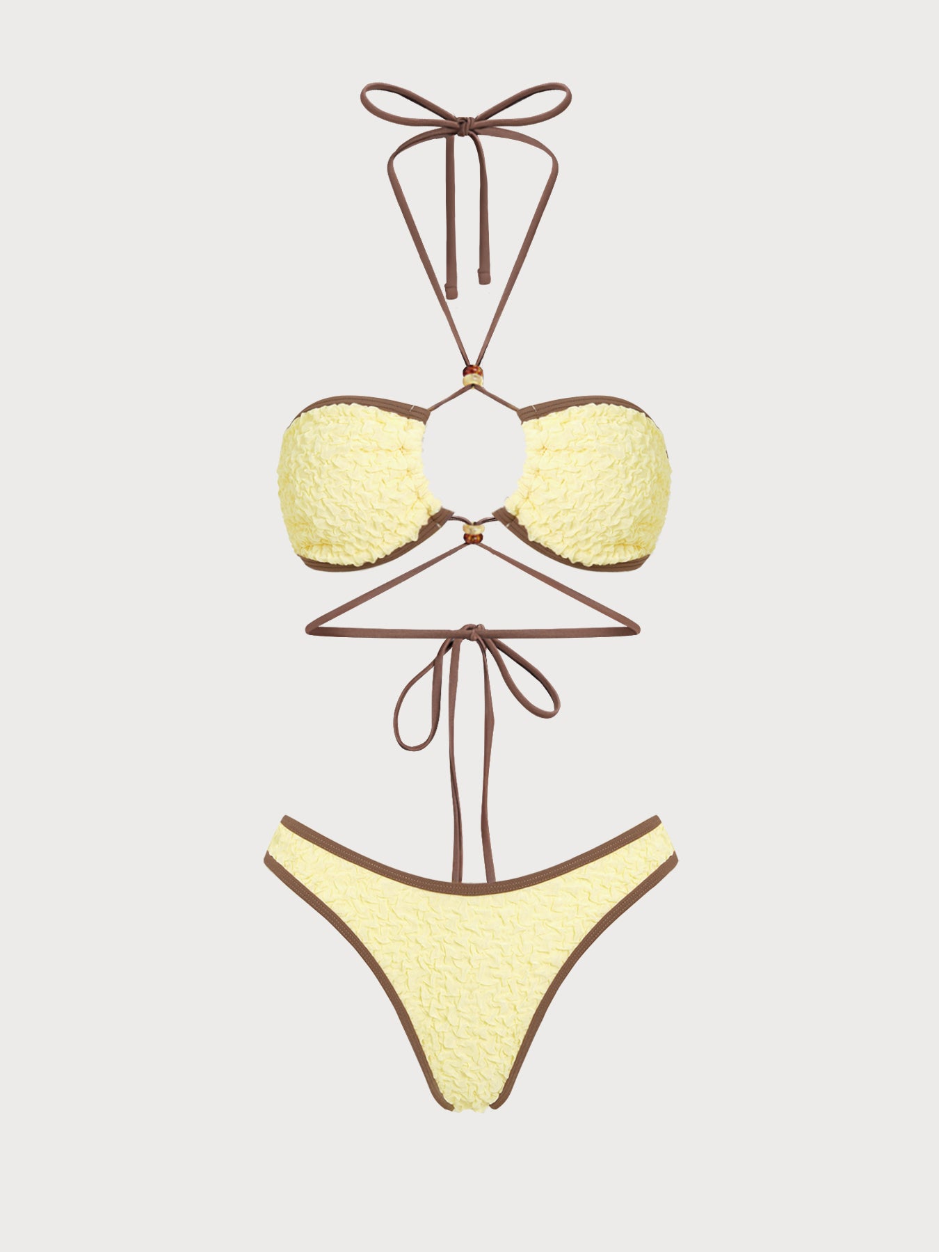 Women's Knitted Polyester Beaded Bikini Set Bikinis - SAMIOLSWIM