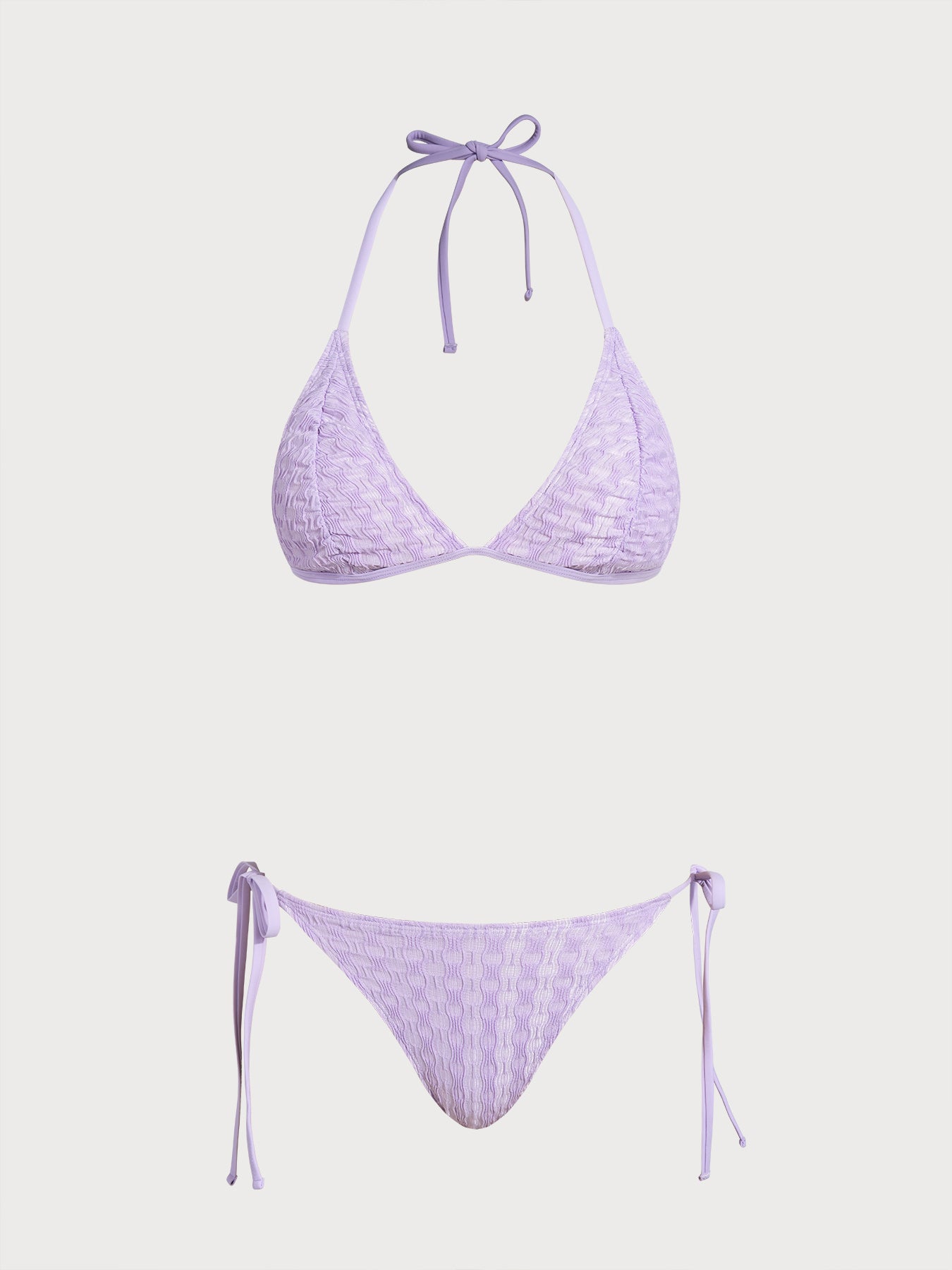 Women's Knitted Polyester Bikini Set Purple Bikinis - SAMIOLSWIM