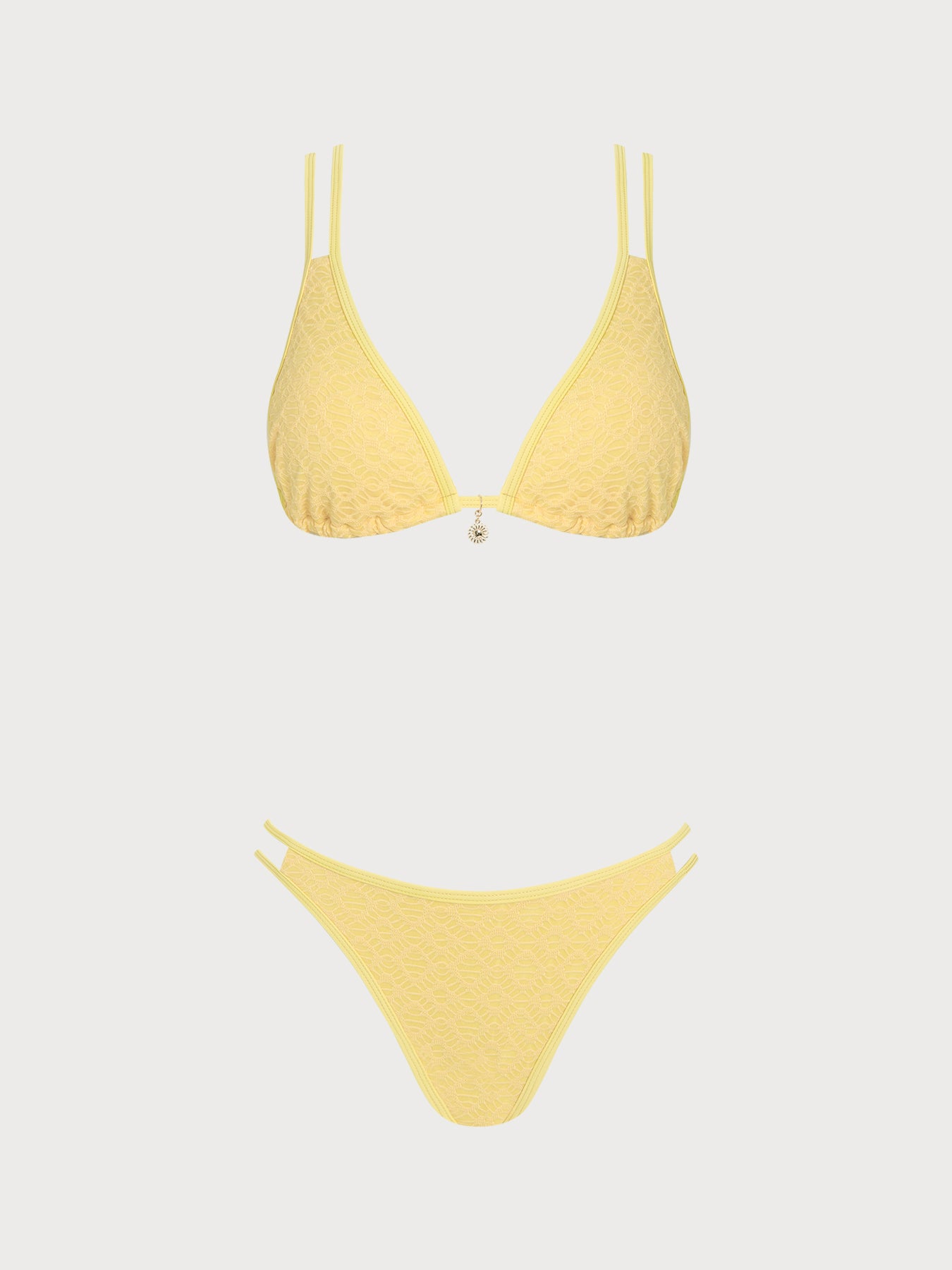 Women's Knitted Polyester Bikini Set Yellow - SAMIOLSWIM