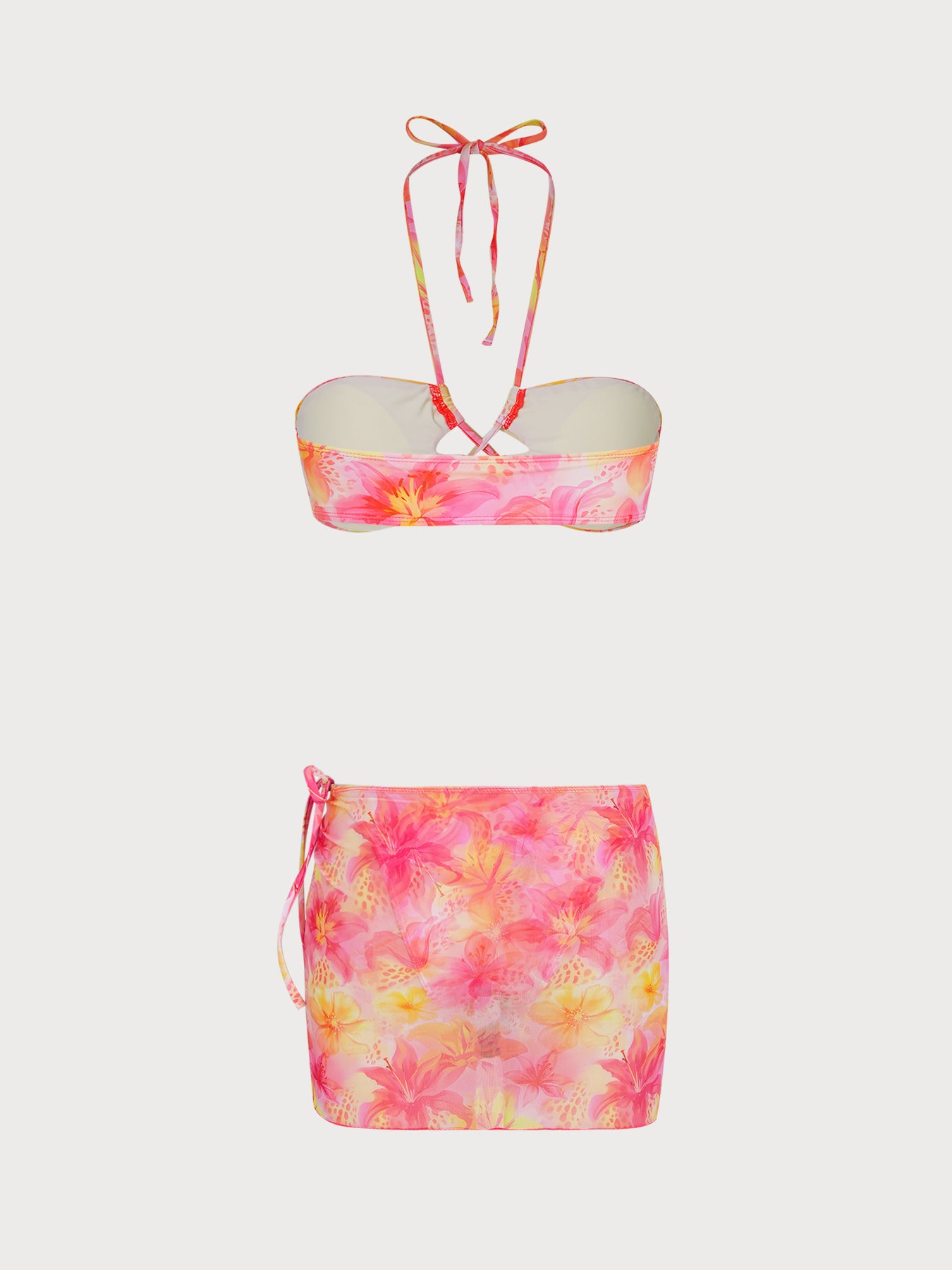 Women's Knitted Polyester Bikini Three-Piece Set Bikinis - SAMIOLSWIM