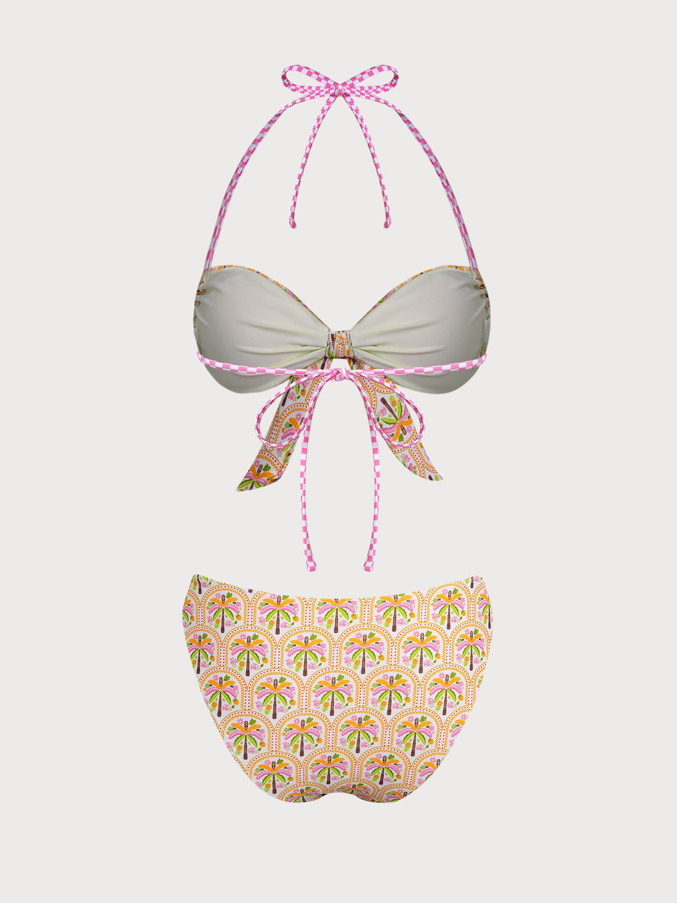 Women's Knitted Polyester Coconut Tree Print Bikini Se Bikinis - SAMIOLSWIM