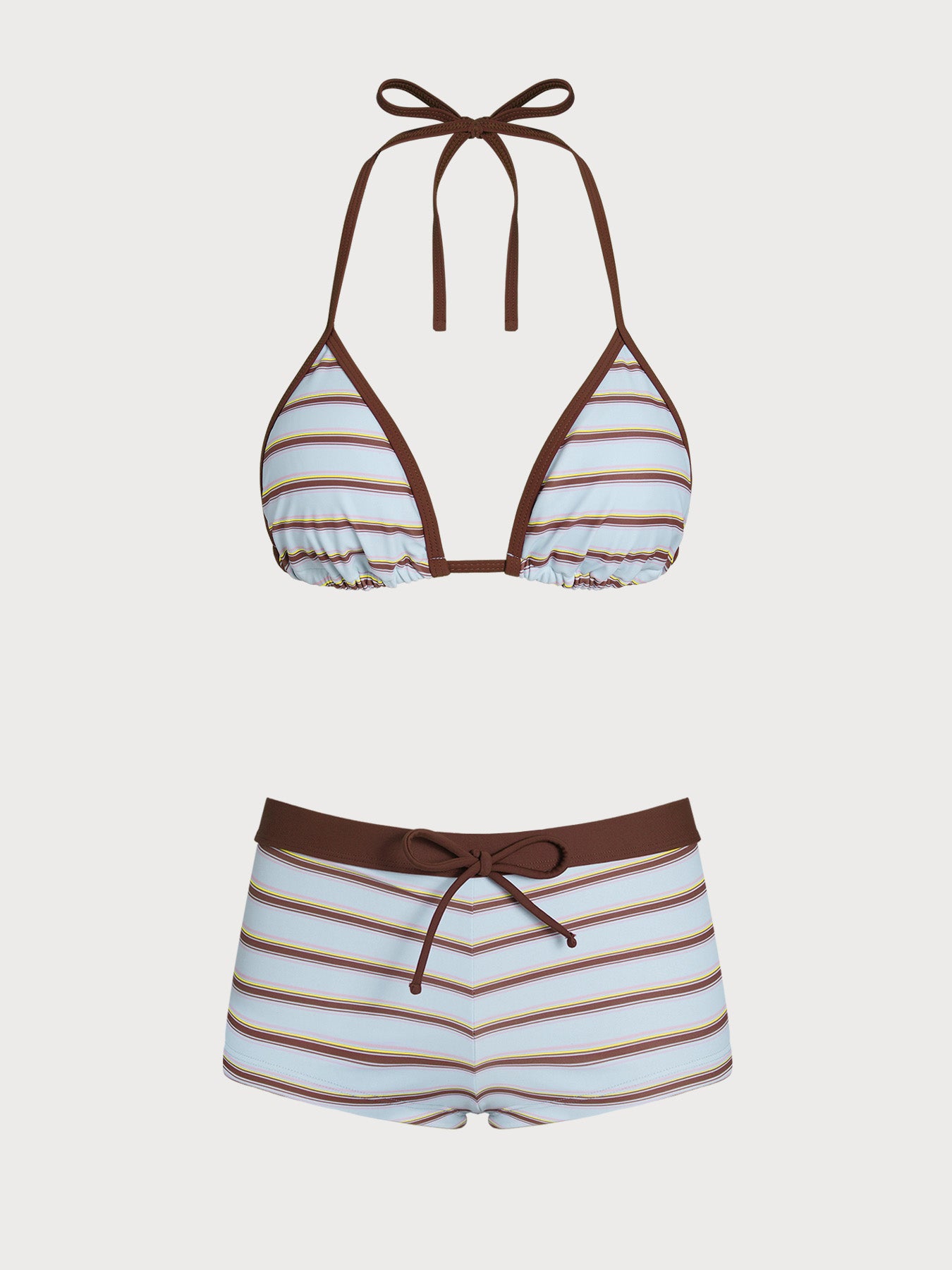 Women's Knitted Polyester Color Block Tankini Suit Bikinis - SAMIOLSWIM
