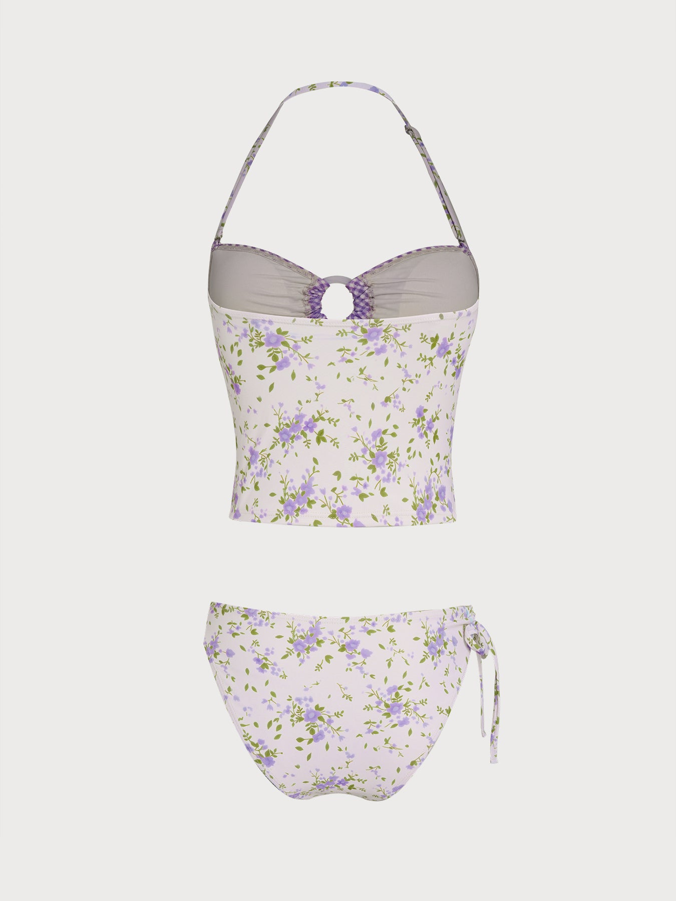 Women's Knitted Polyester Color Block Tankini Suit Tankinis - SAMIOLSWIM