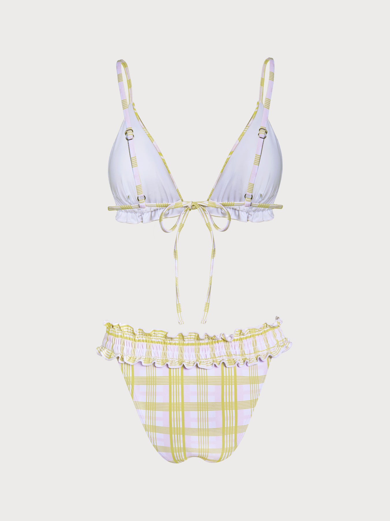 Women's Knitted Polyester Plaid Bikini Set Bikinis - SAMIOLSWIM