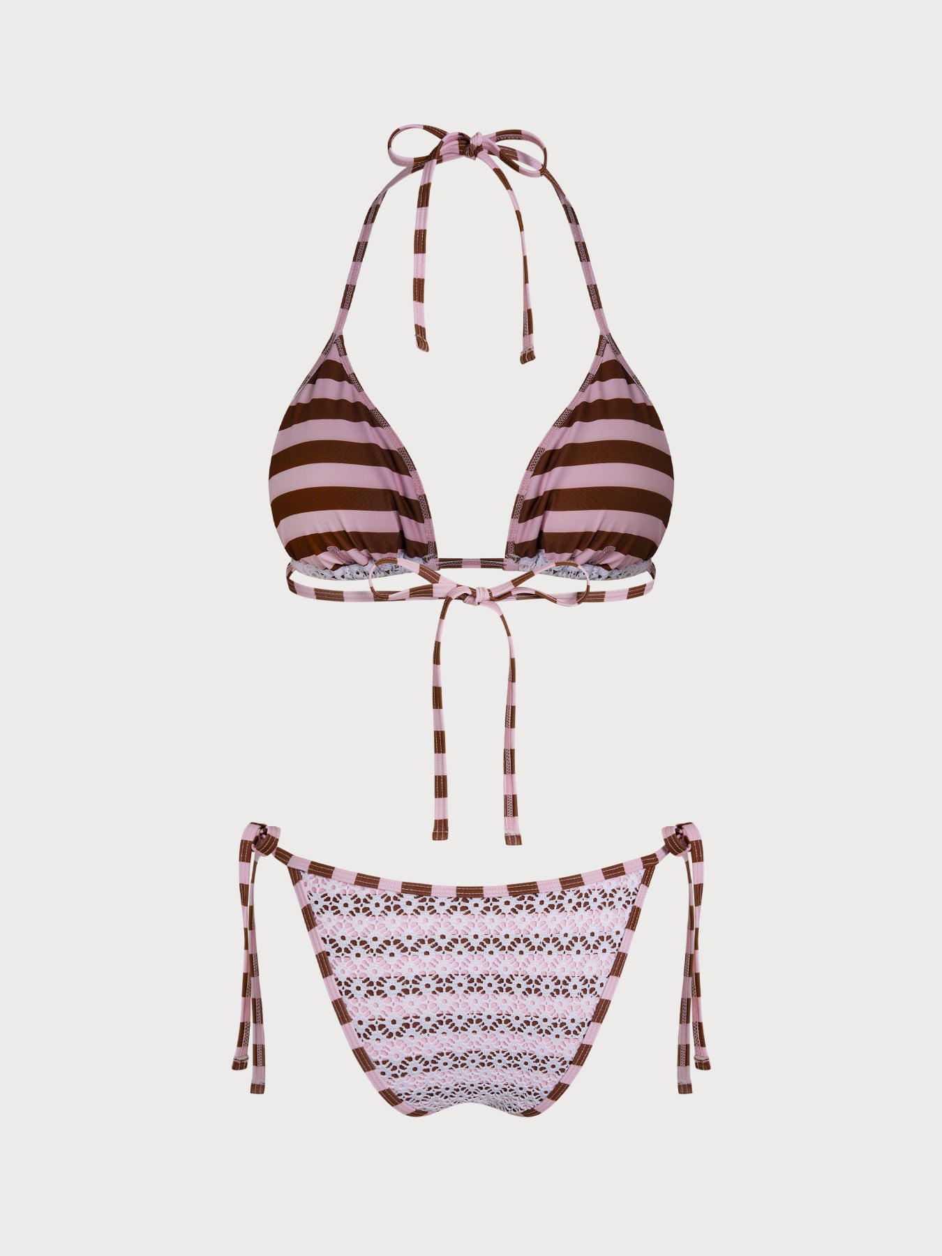 Women's Knitted Polyester Plaid Bikini Set Bikinis - SAMIOLSWIM
